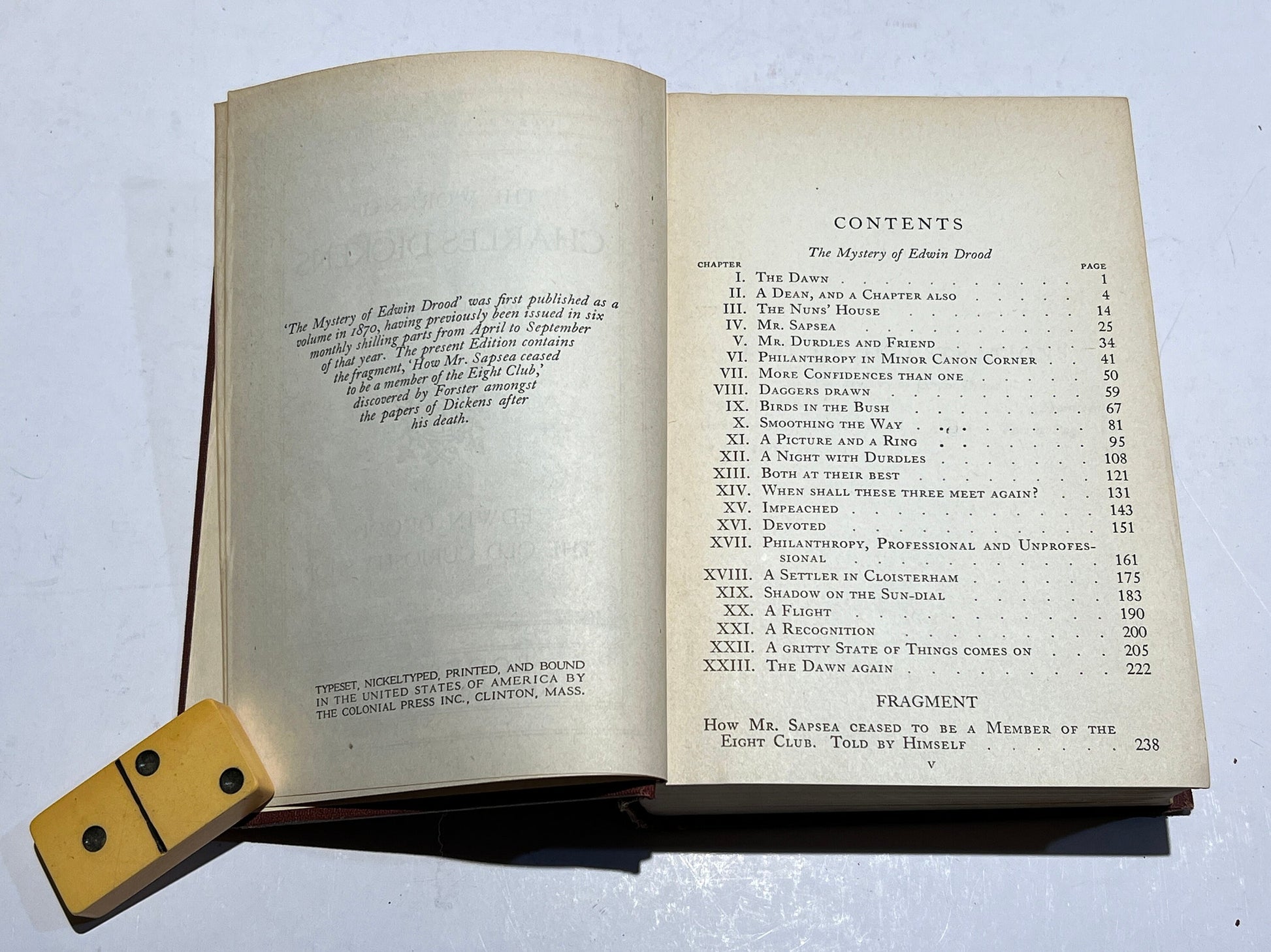 Edwin Drood & Old Curiosity Shop Volume VIII by Charles Dickens | Cleartype Edition, Illustrated | Books, Inc. Publishers | 1930s |