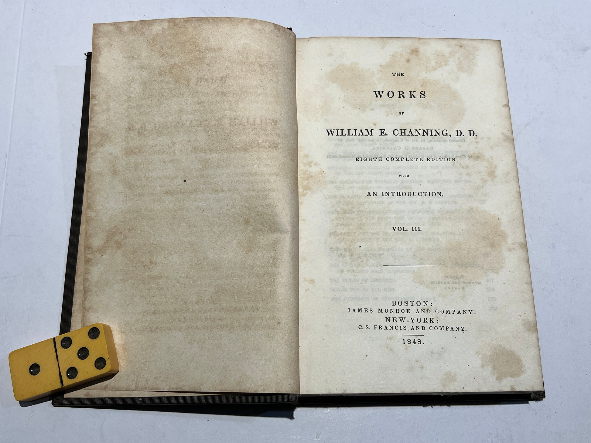 Channing's Works Vol. III. | Works Of William E. Channing D.D. | 1849 Edition Abolitionist Slavery | Eighth eComplete Edition