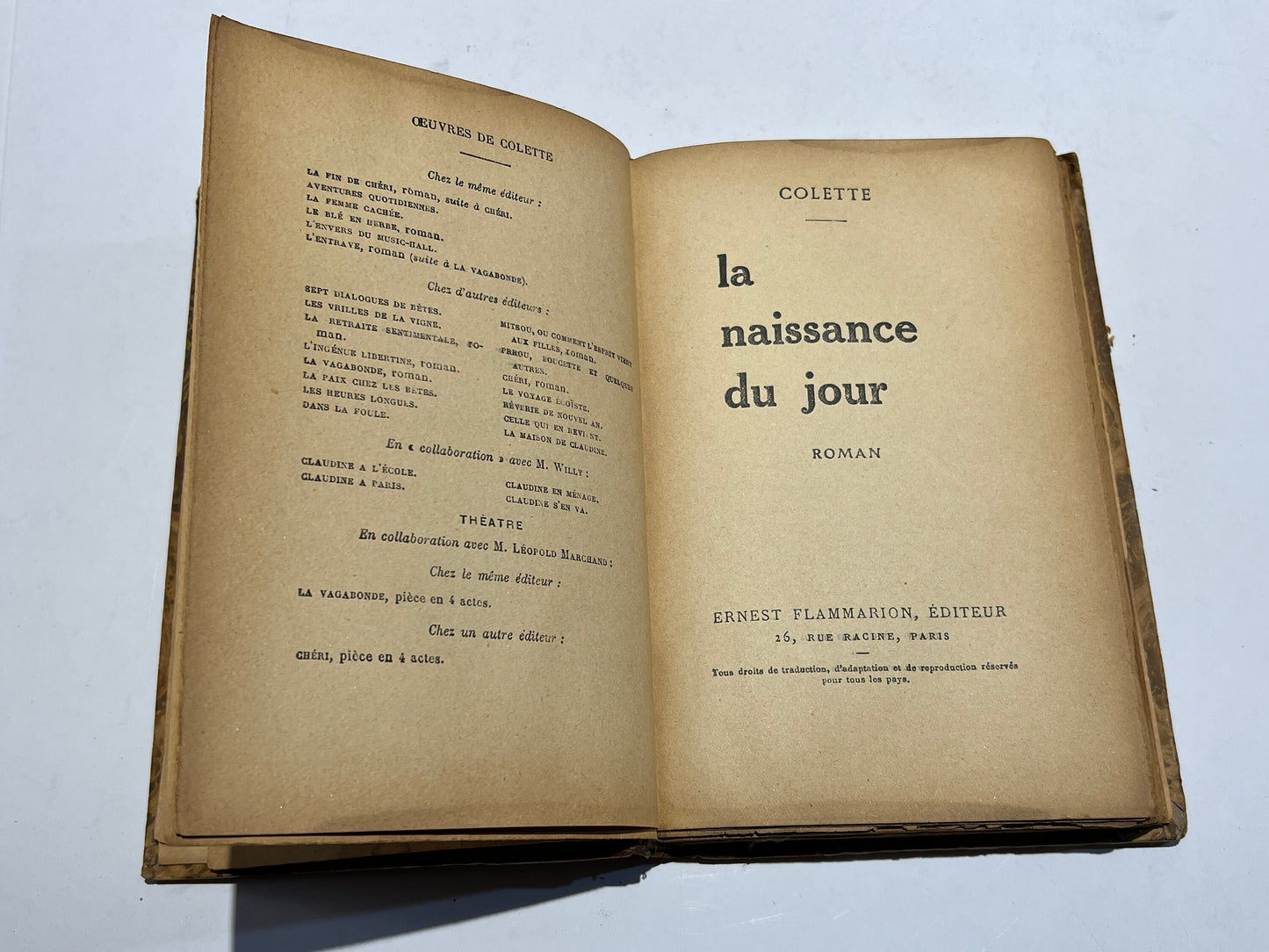 La Naissance du Jour | Colette | Ernest Flammarion | French Poetry | Printed In France | 1940s - 1950s