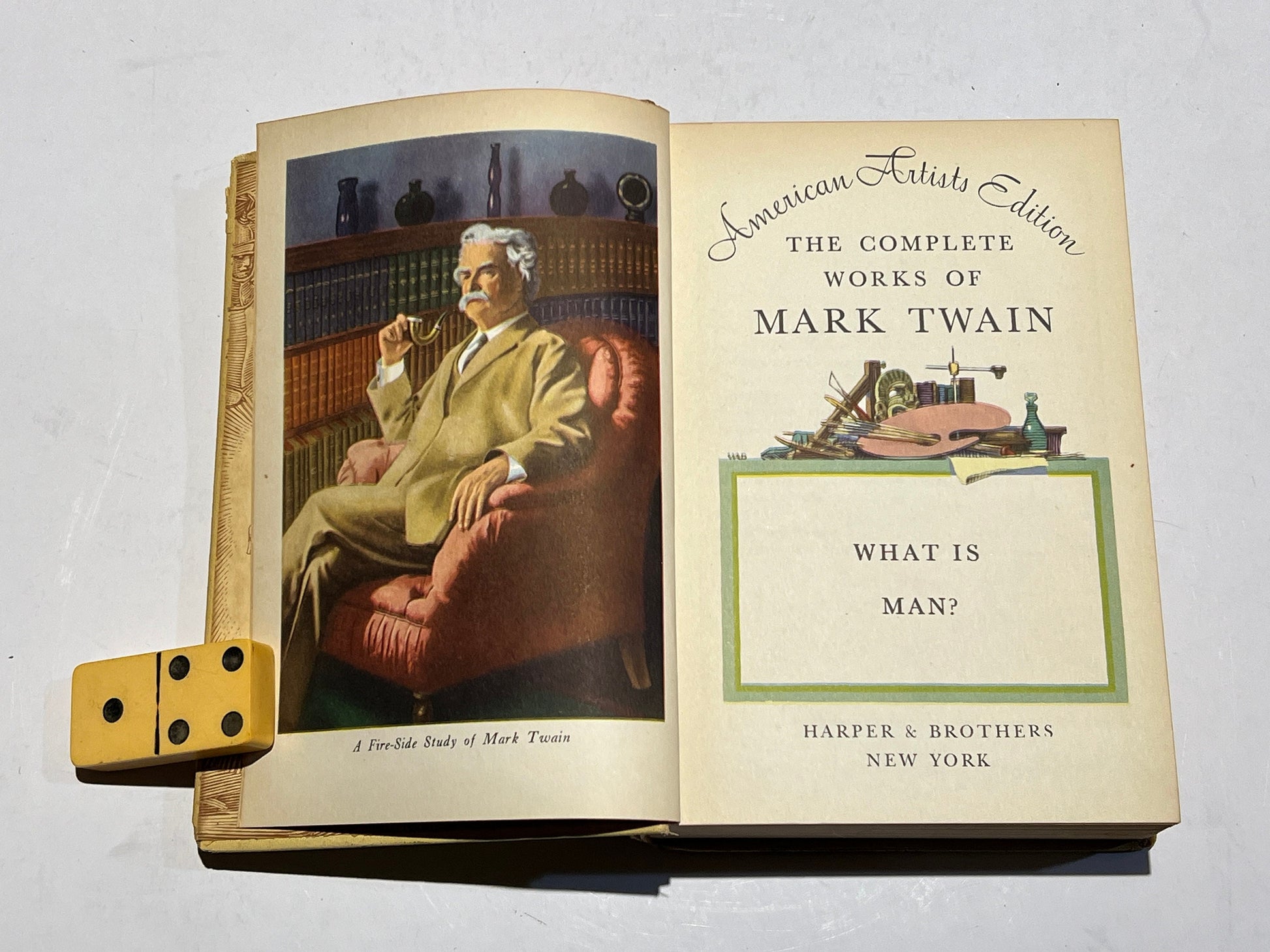 What Is Man? by Mark Twain | 1917 American Artists Edition | Harper Brothers New York | Made In US | Literature & Fiction