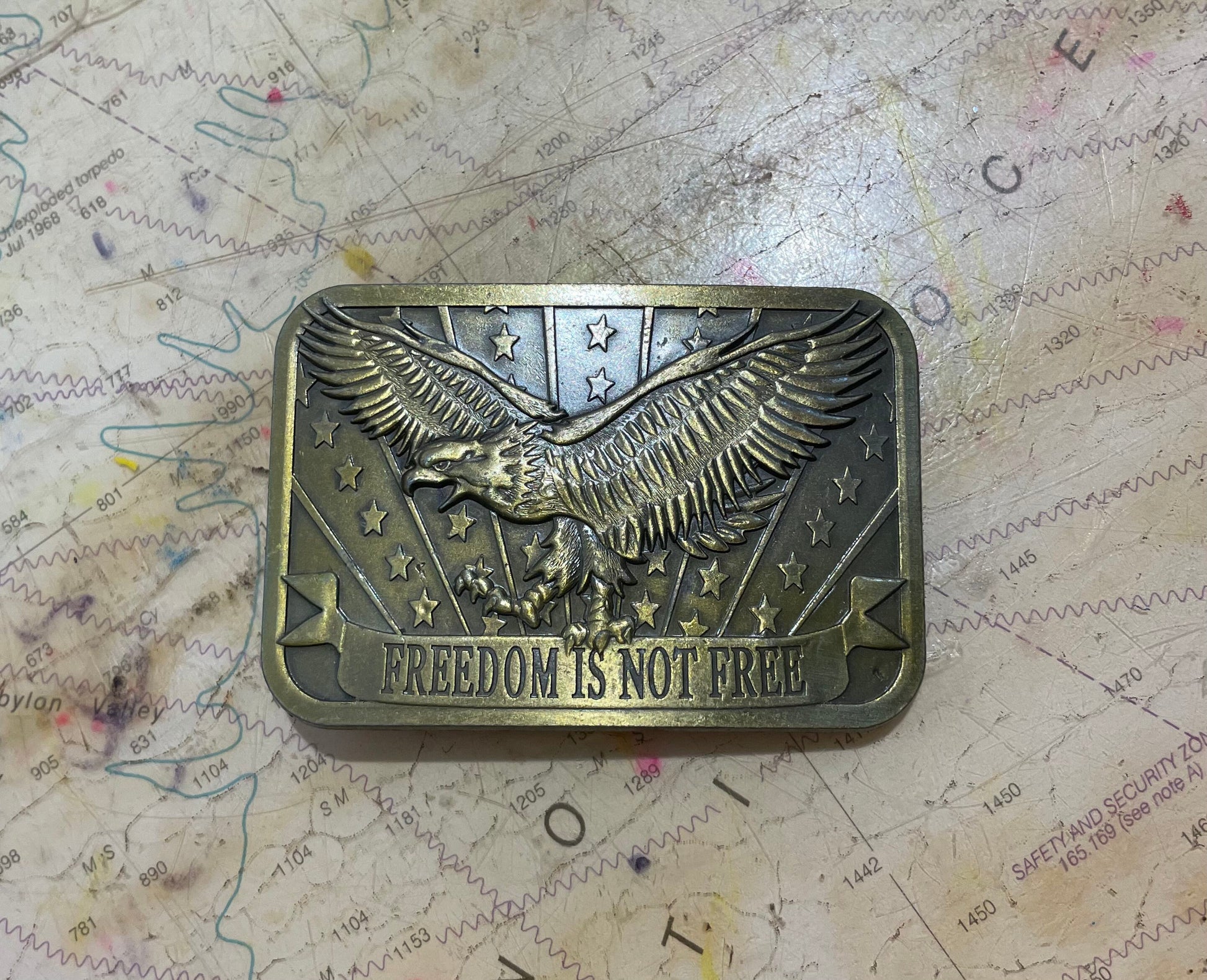 Freedom Is Not Free Brass Belt Buckle