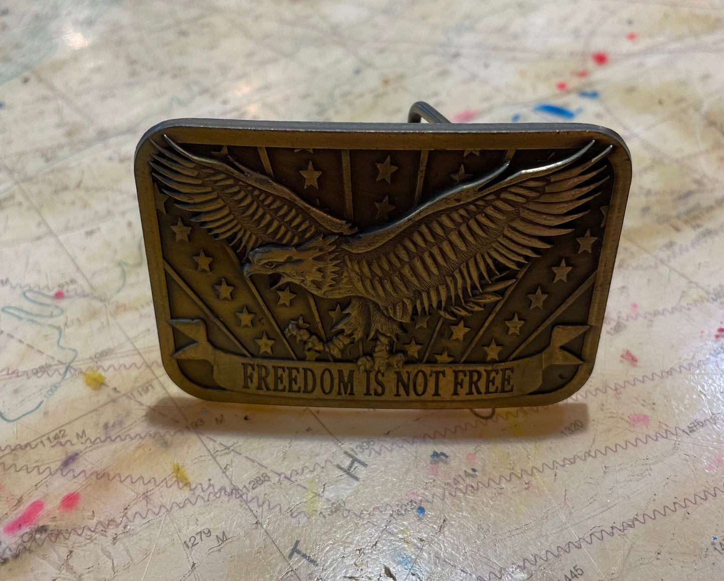 Freedom Is Not Free Brass Belt Buckle