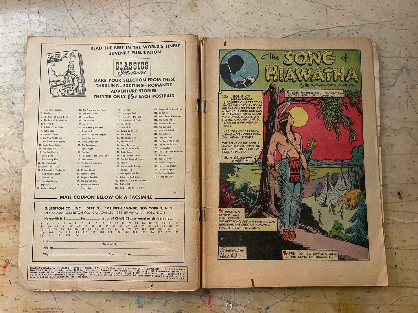 Classics Illustrated The Song of Hiawatha by Henry Wadsworth Longfellow