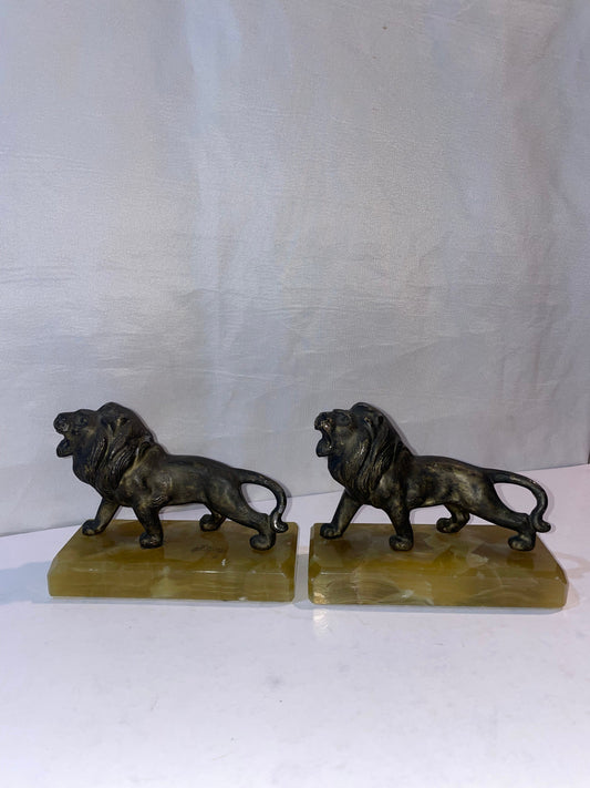 Onyx Lion Pair Bookends