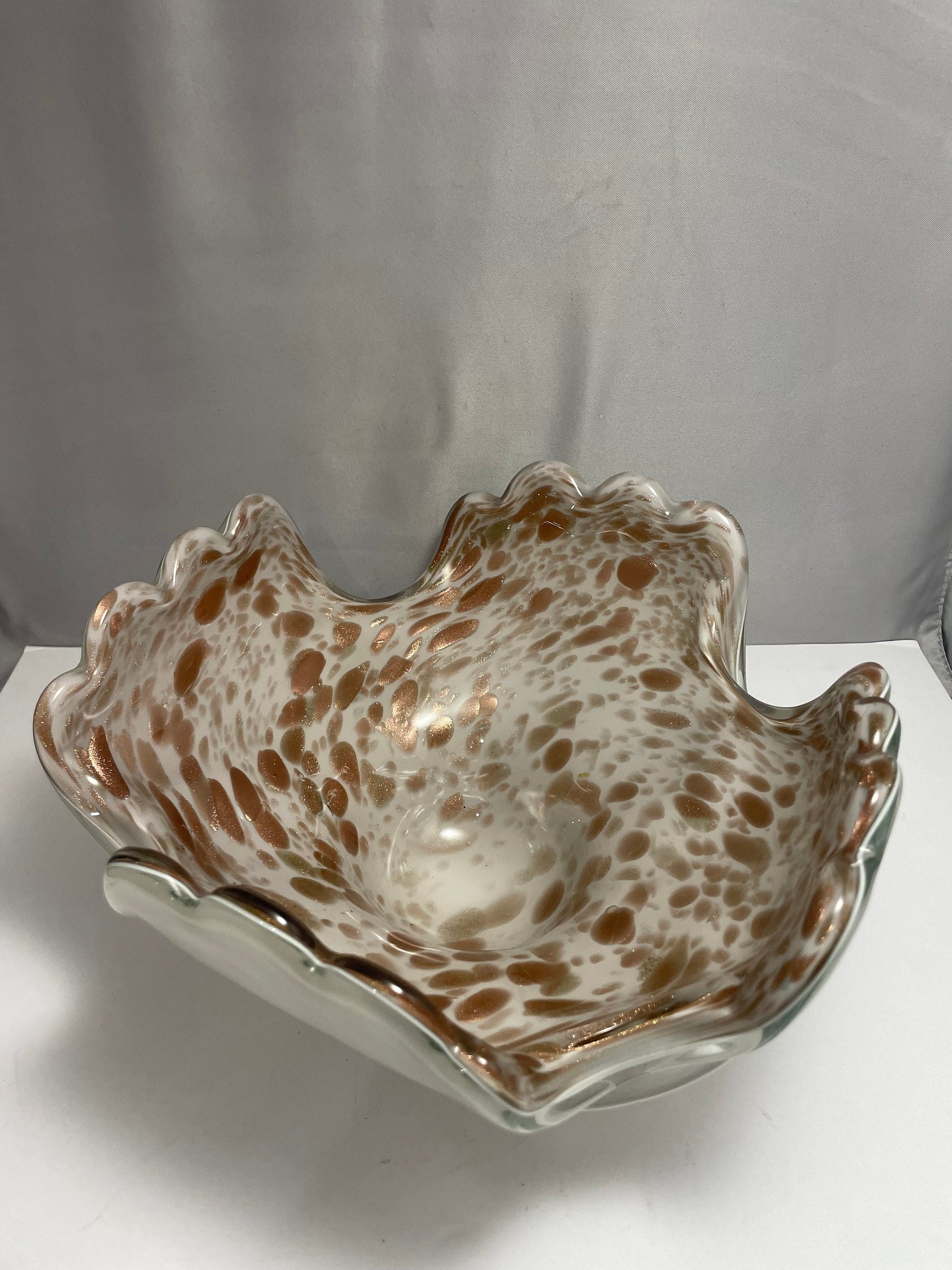 Vintage Speckled Copper Aventurine Murano Glass Dish | Home Decor