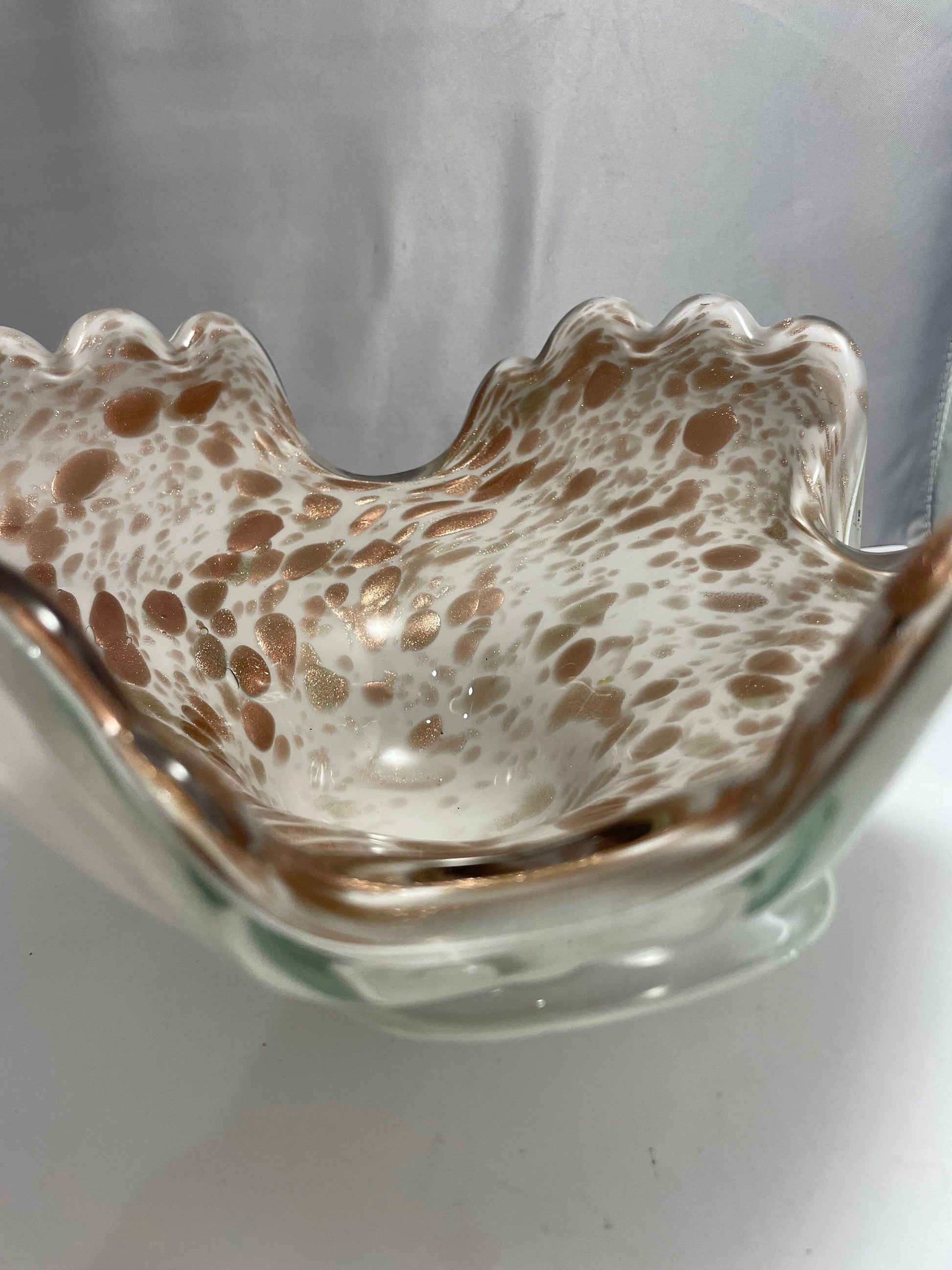 Vintage Speckled Copper Aventurine Murano Glass Dish | Home Decor