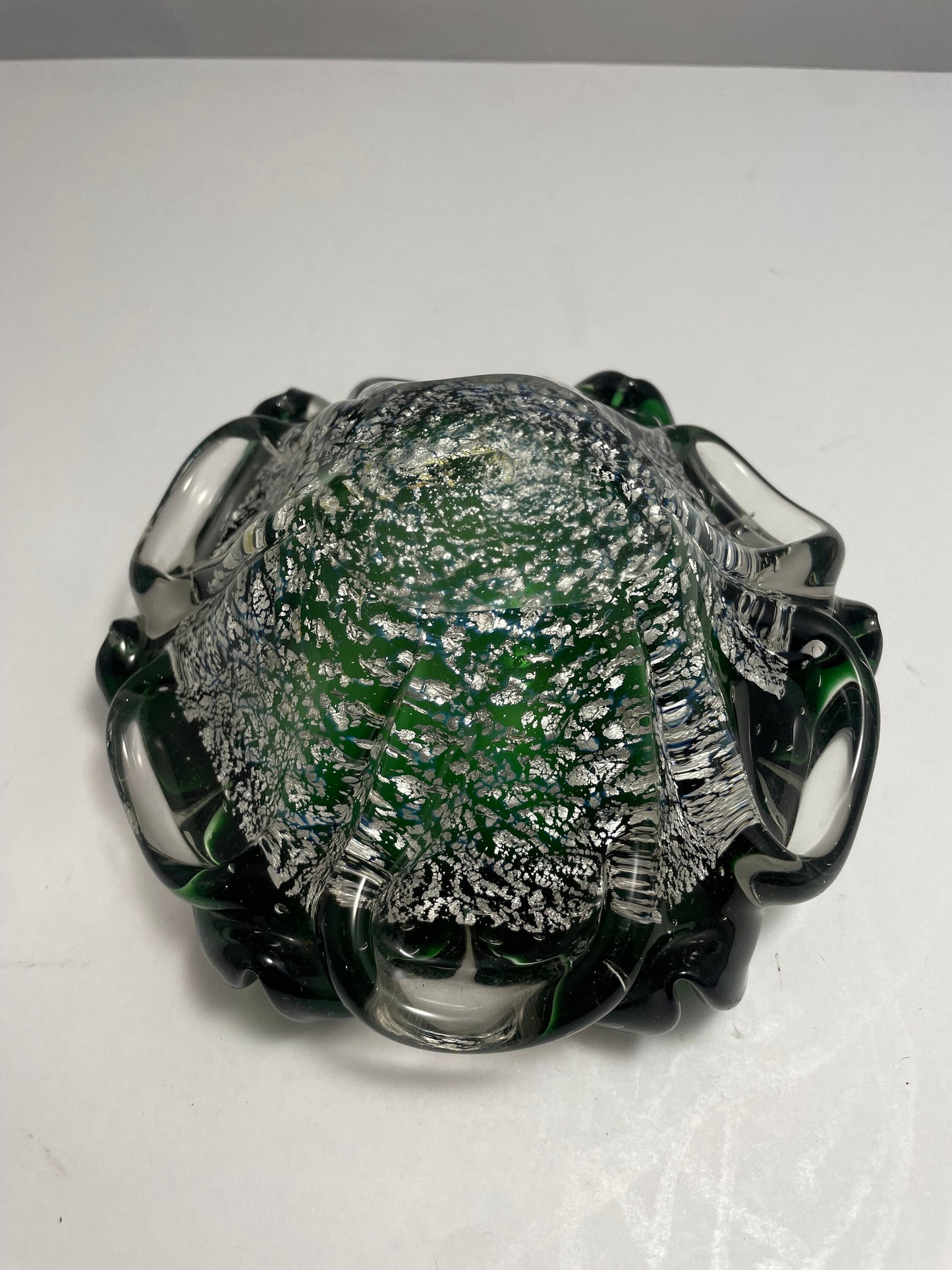 Vintage Murano Glass Green Bowl