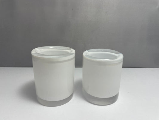 White Murano Glass Candle Holders