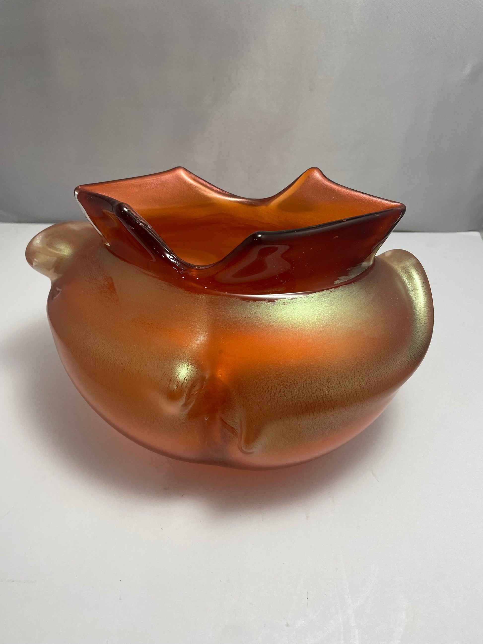 Vintage Burnt Orange Murano Bowl