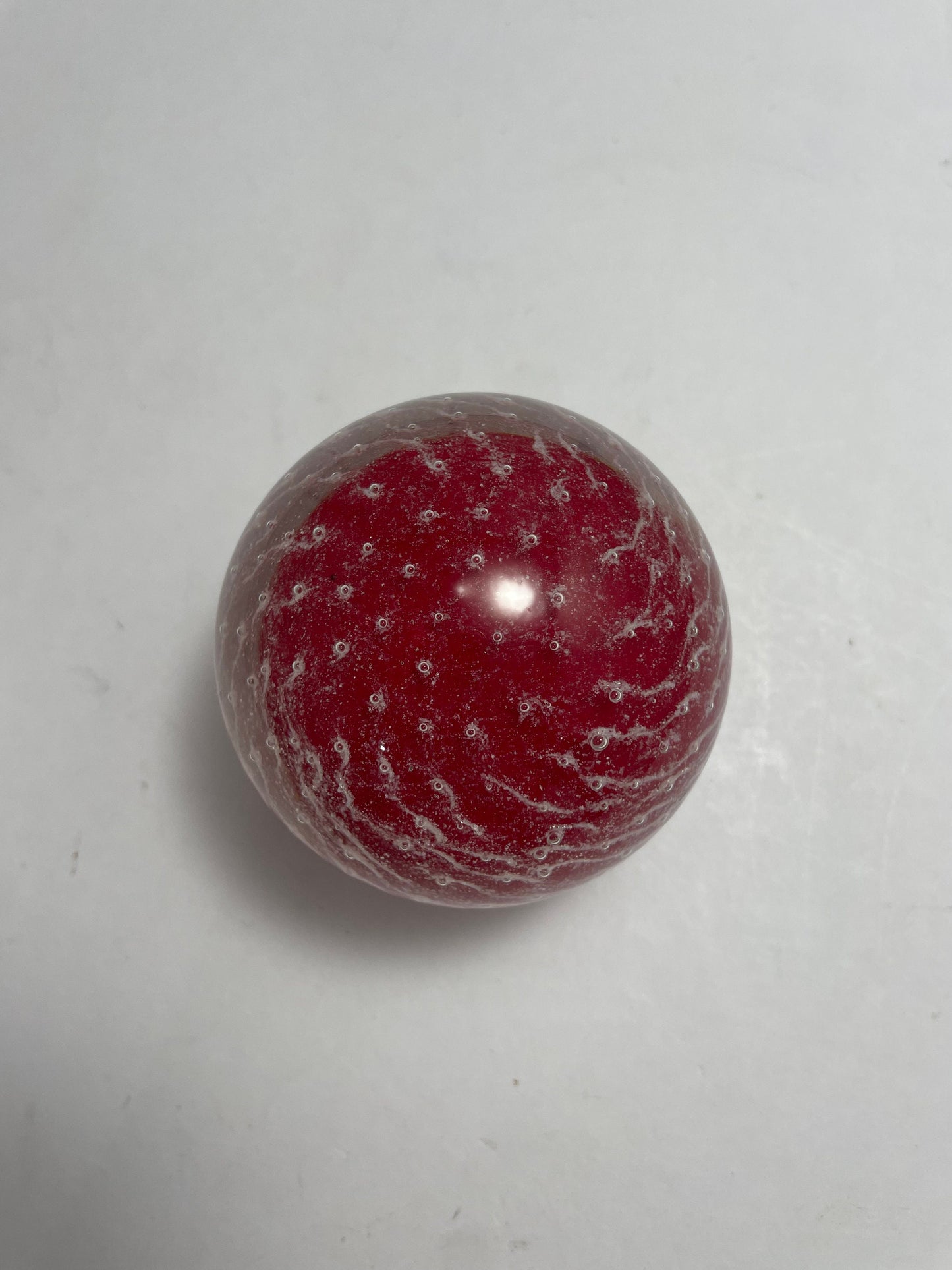 Vintage Lefton Red White Swirl Paperweight