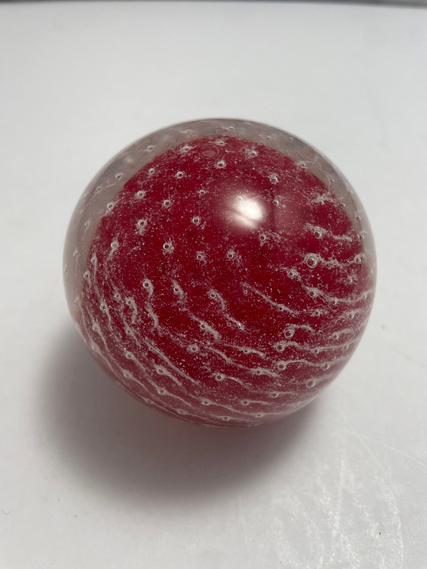 Vintage Lefton Red White Swirl Paperweight