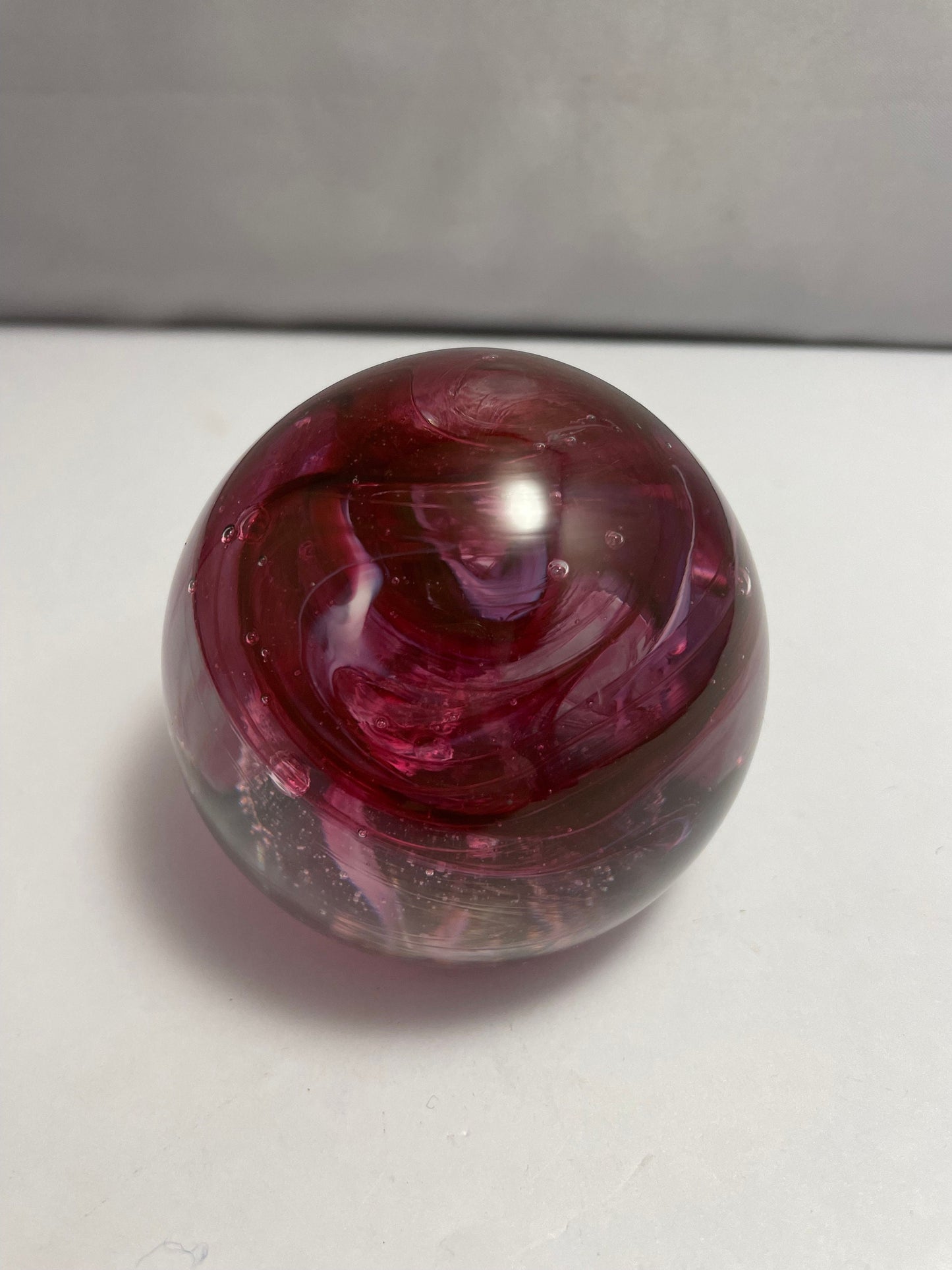 Vintage 1996 Free State Signed Purple Swirl Paperweight