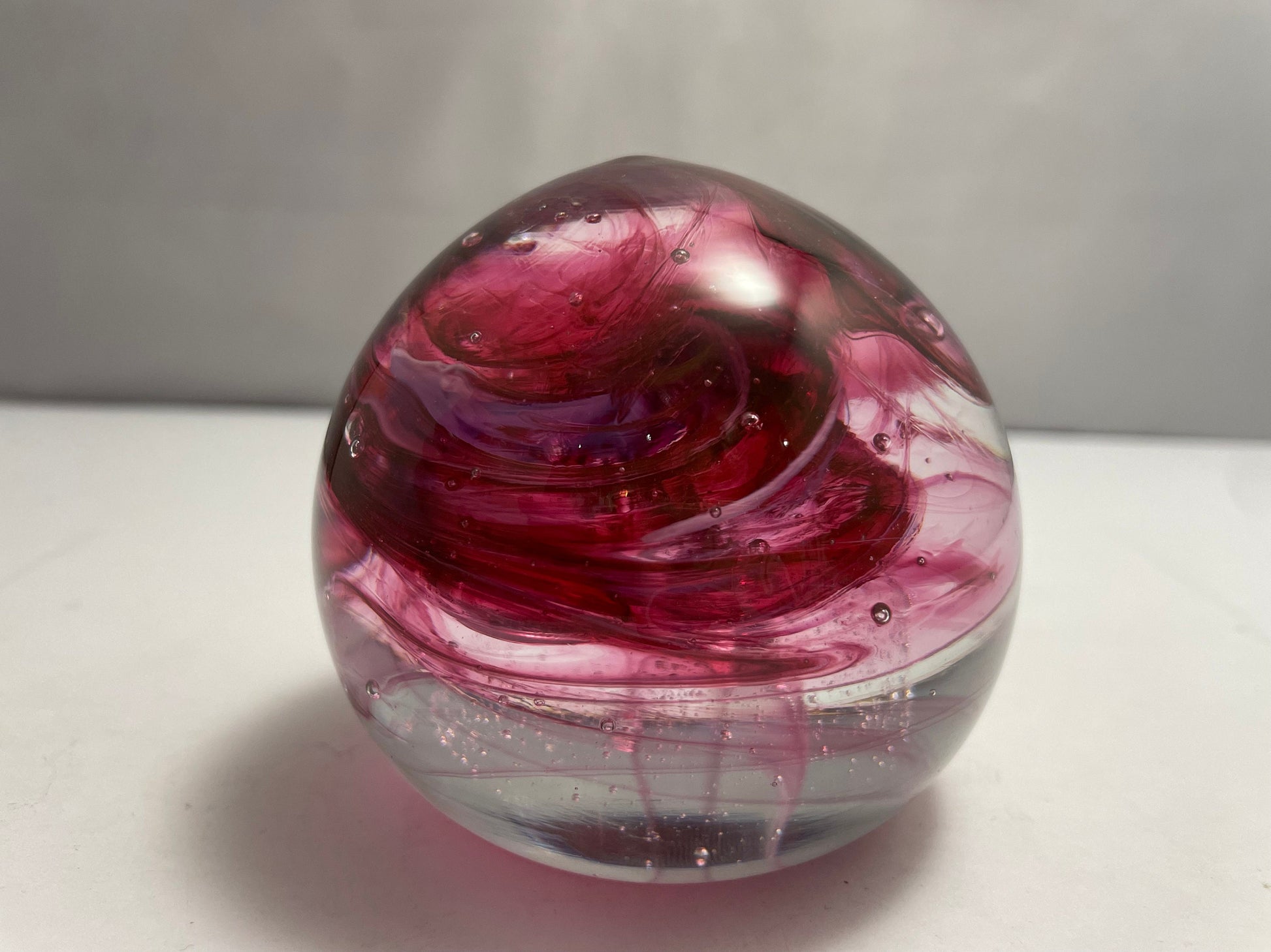 Vintage 1996 Free State Signed Purple Swirl Paperweight