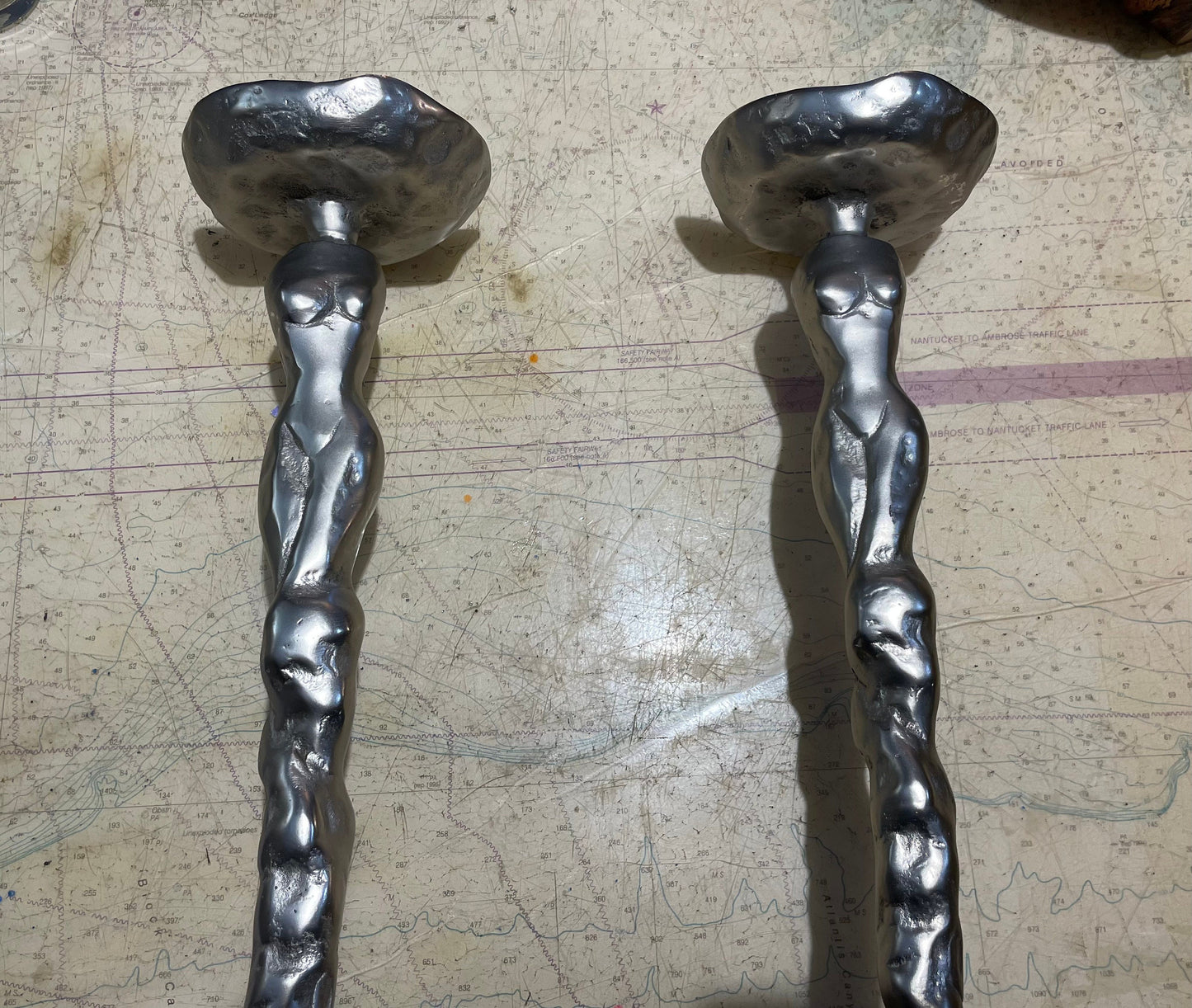 Vintage Metal Candlestick Pair