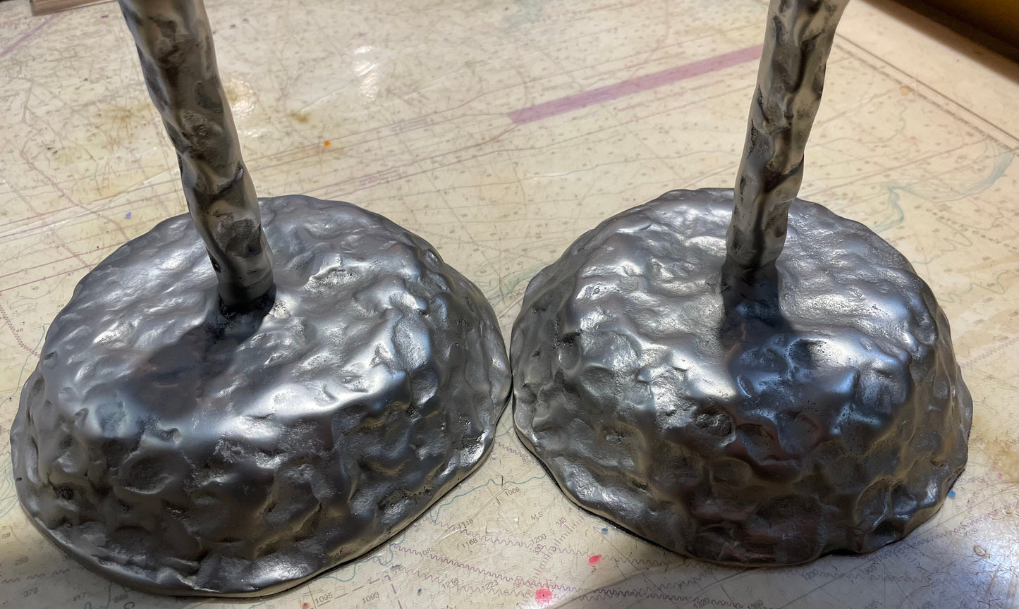 Vintage Metal Candlestick Pair