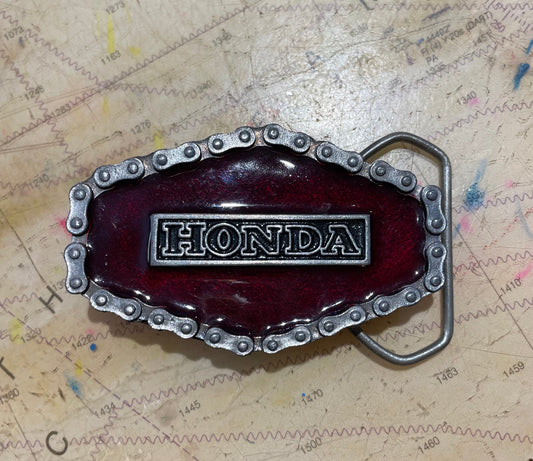Vintage 1970s Honda Motorcycle Chain Belt Buckle