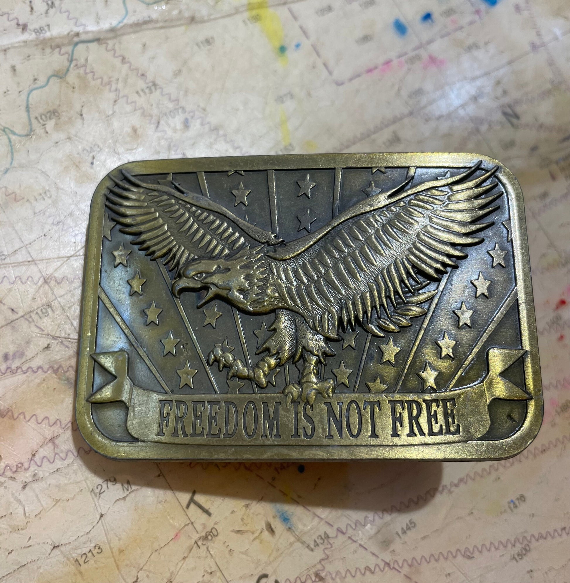 Freedom Is Not Free Brass Belt Buckle