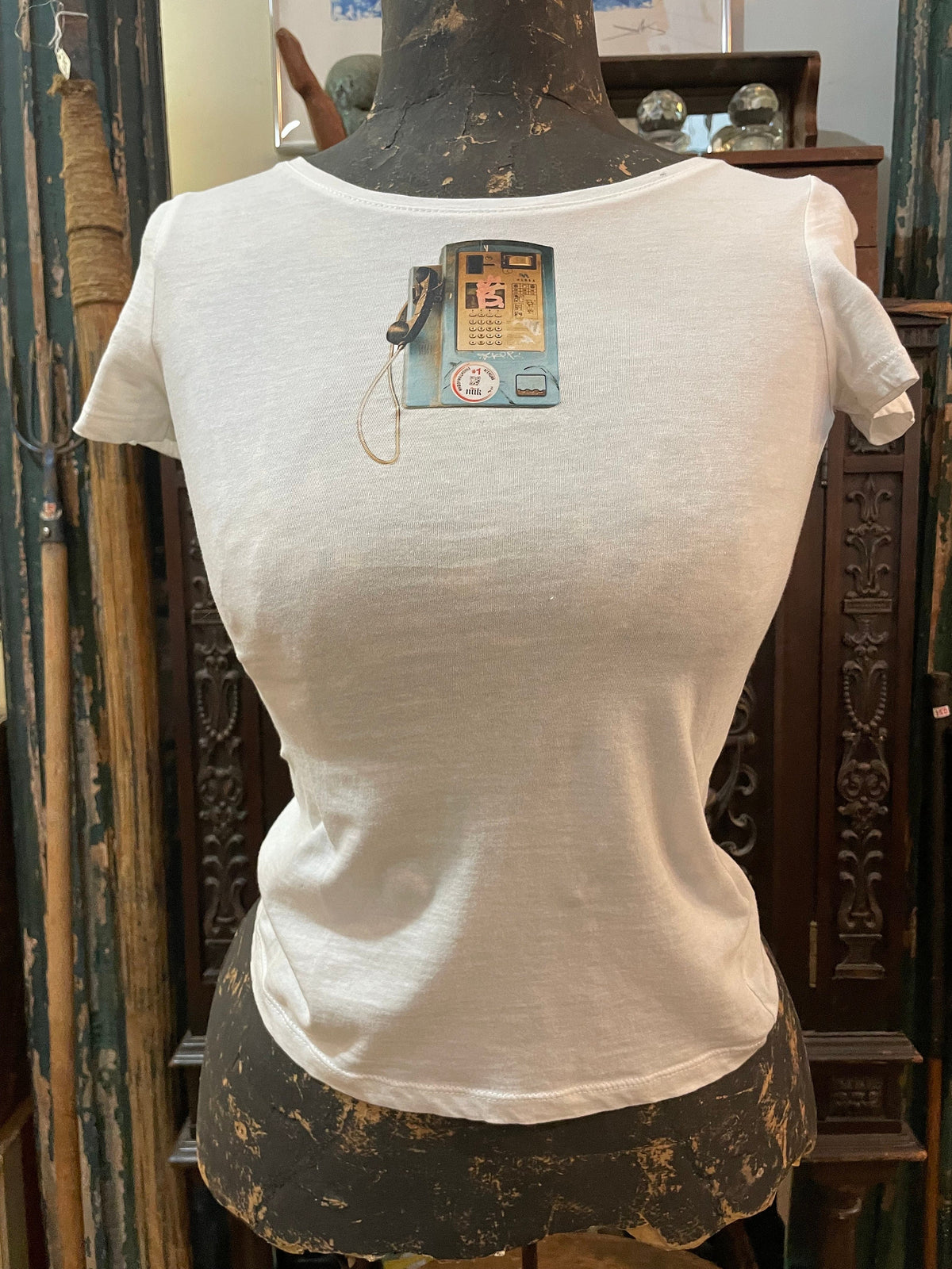 Collect T-Shirt with Pay Phone Graphic