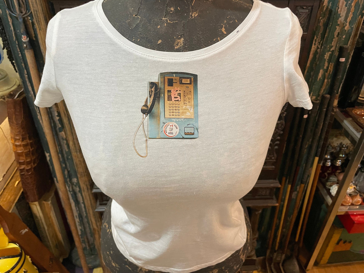 Collect T-Shirt with Pay Phone Graphic