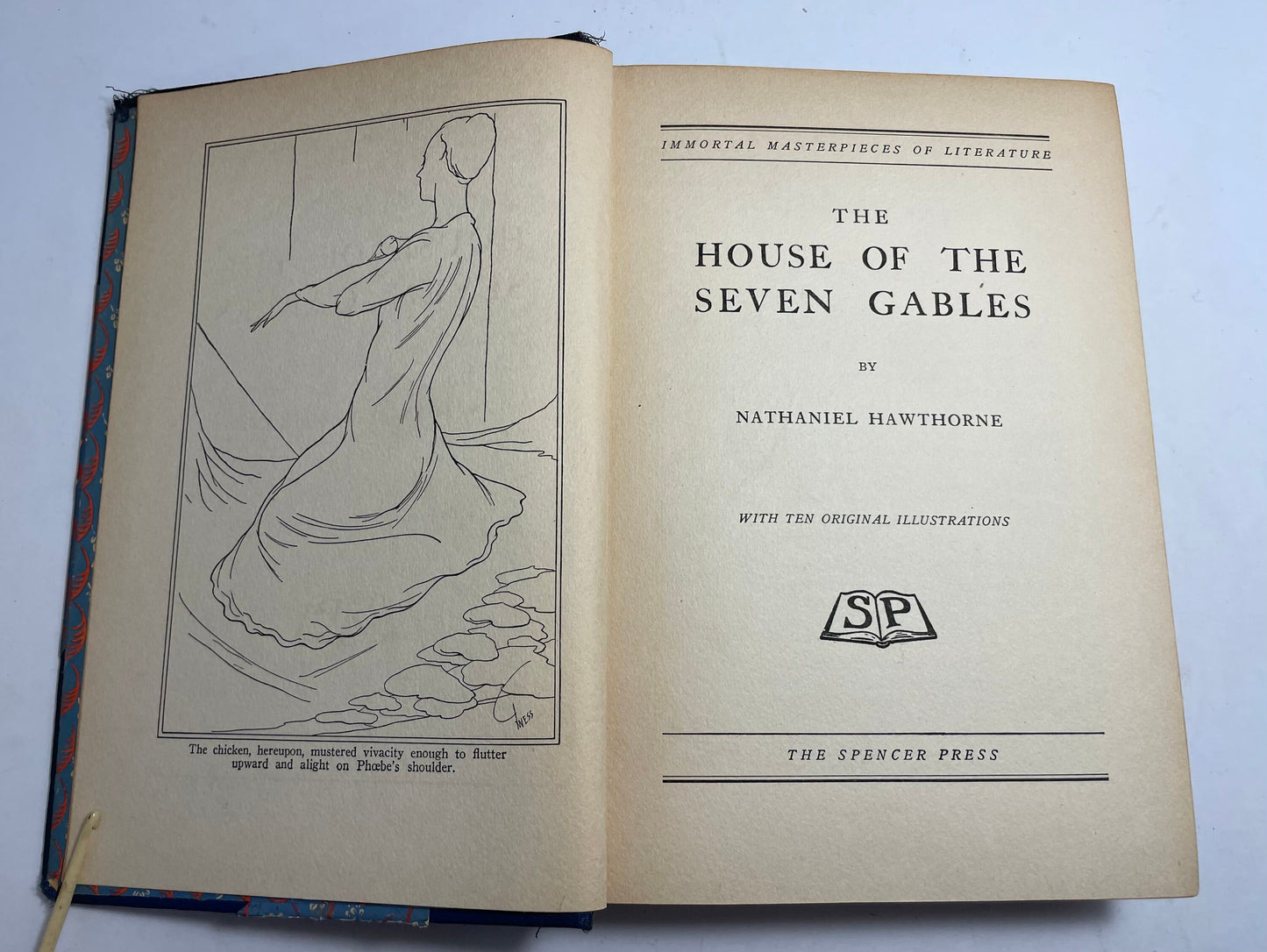 Immortal Masterpieces of Literature, The House of the Seven Gables by Nathaniel Hawthorne, 1930's Collectible, Rare Vintage Book