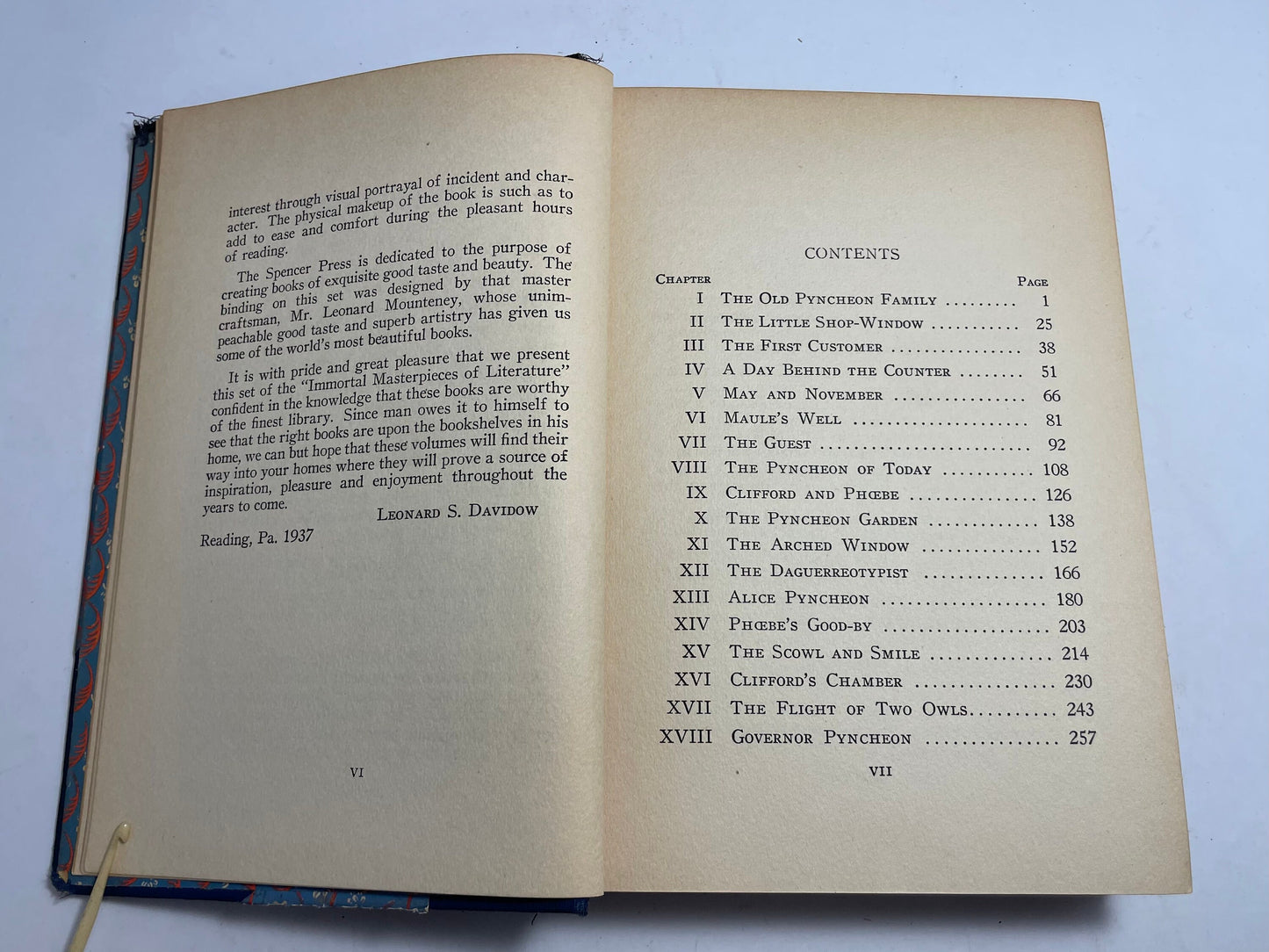 Immortal Masterpieces of Literature, The House of the Seven Gables by Nathaniel Hawthorne, 1930's Collectible, Rare Vintage Book