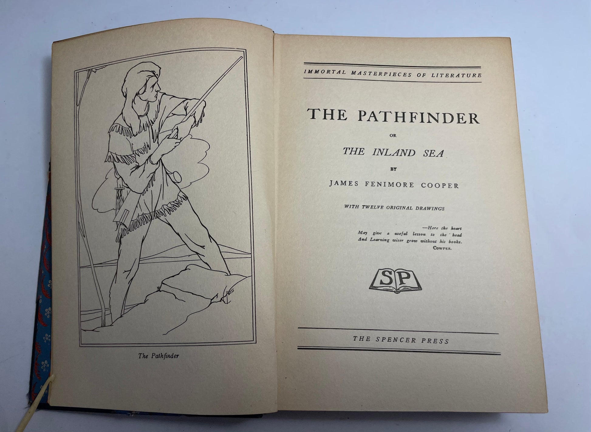 Immortal Masterpieces of Literature, The Pathfinder or The Inland Sea by James Fenimore Cooper, Vintage Collectible, Adventure Novel