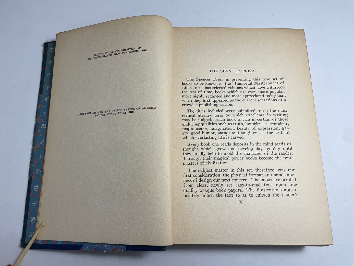 Immortal Masterpieces of Literature, Plain Tales From the Hills by Rudyard Kipling , Collectible Vintage Novel, Collectors Novel