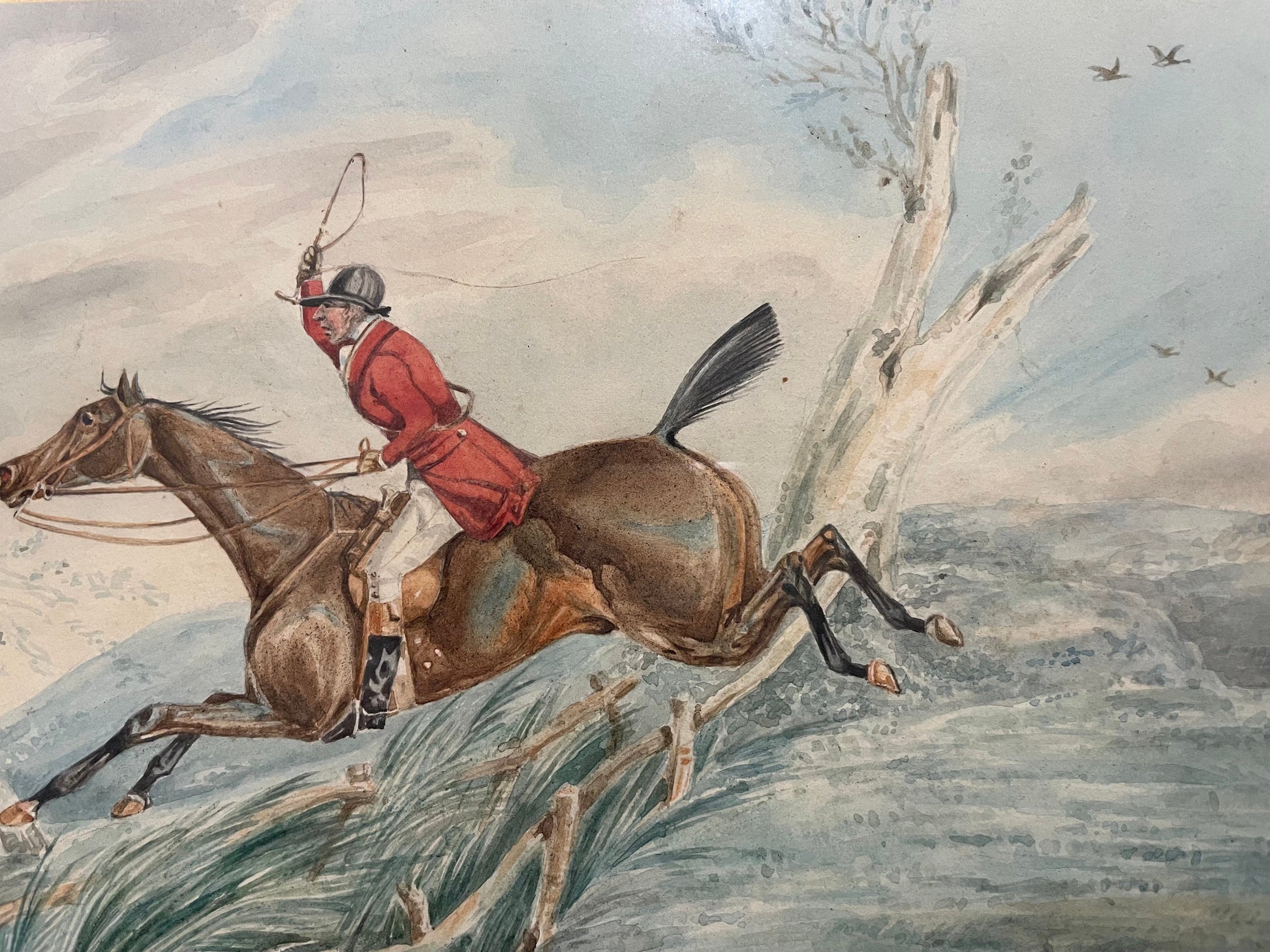 The Hunt By Henry Gordon Alken British 1785-1850, Watercolor Painting, Samuel Alken Junior, Sporting Artwork, Antique Painting