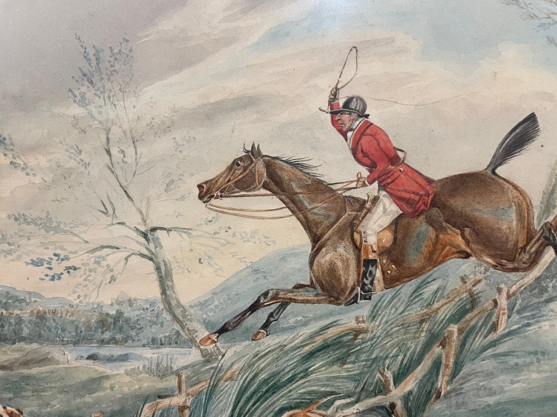 The Hunt By Henry Gordon Alken British 1785-1850, Watercolor Painting, Samuel Alken Junior, Sporting Artwork, Antique Painting