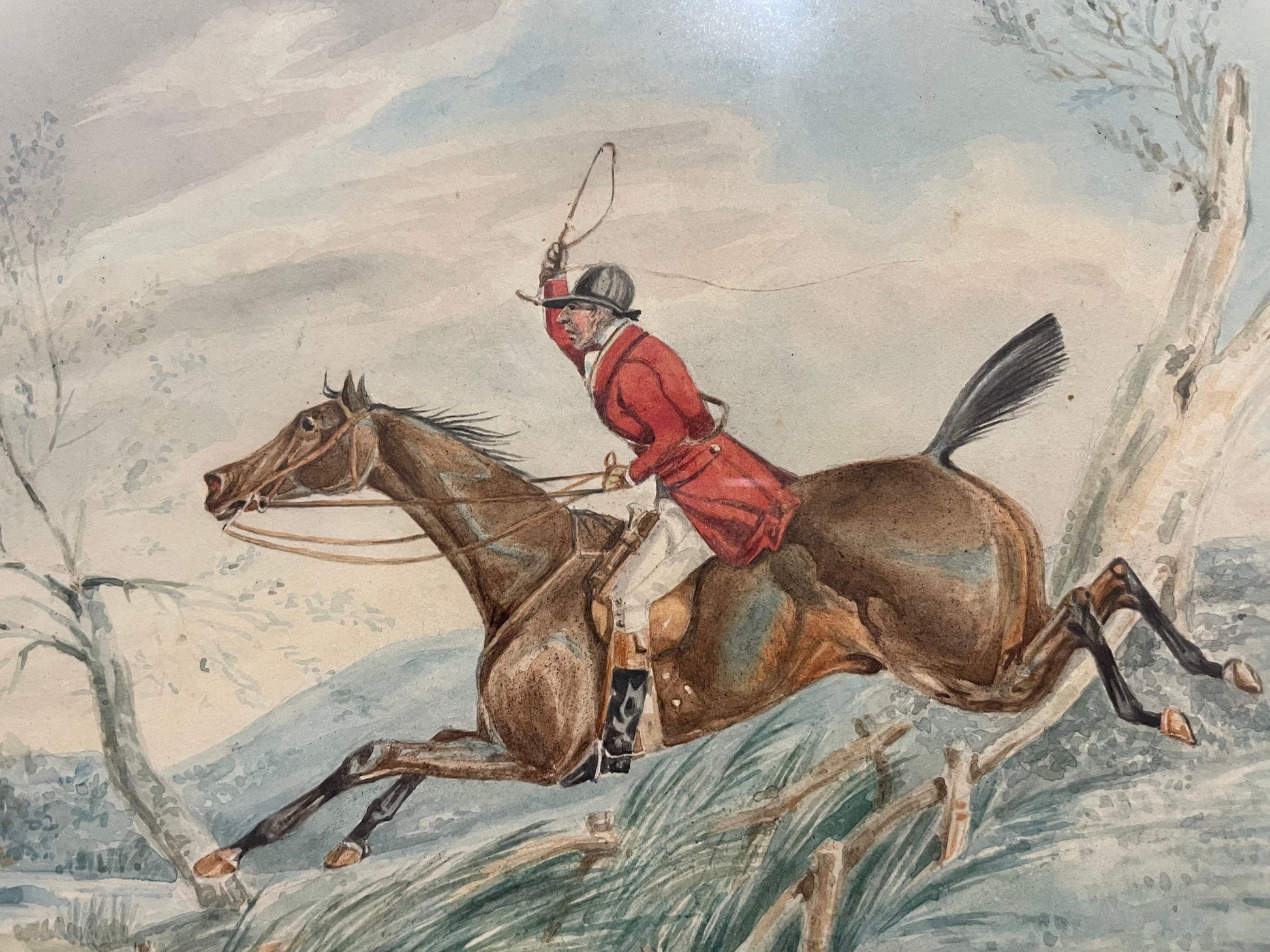 The Hunt By Henry Gordon Alken British 1785-1850, Watercolor Painting, Samuel Alken Junior, Sporting Artwork, Antique Painting