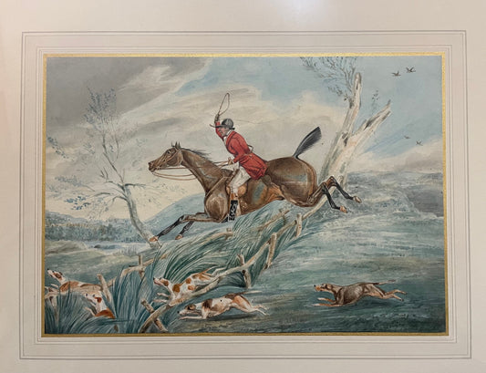 The Hunt By Henry Gordon Alken British 1785-1850, Watercolor Painting, Samuel Alken Junior, Sporting Artwork, Antique Painting