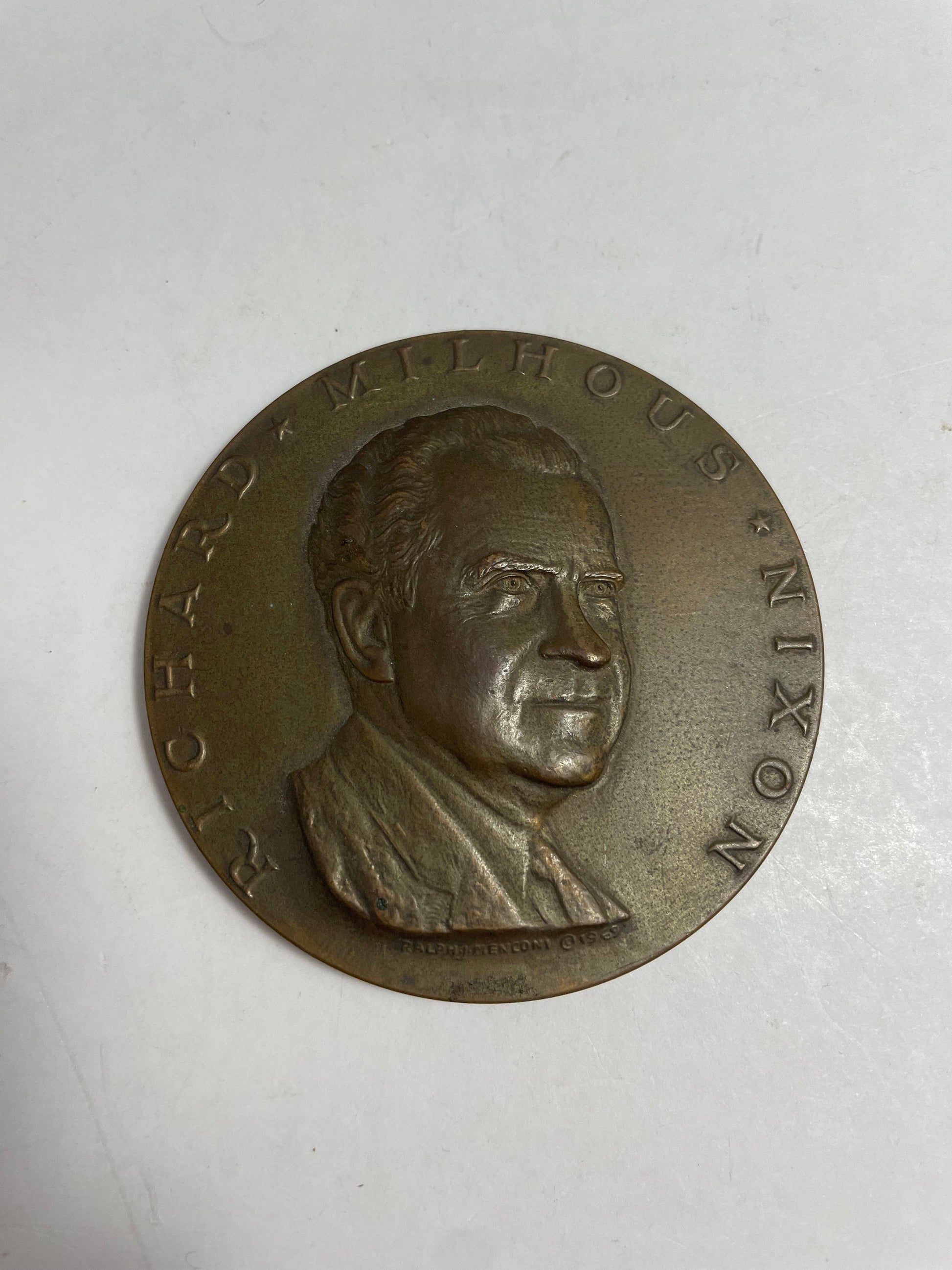 Vintage Richard Milhous Nixon 37th President of US 1969 Inaugurated Vintage Bronze Medal, Presidential Memorabilia, Vintage US Collectible