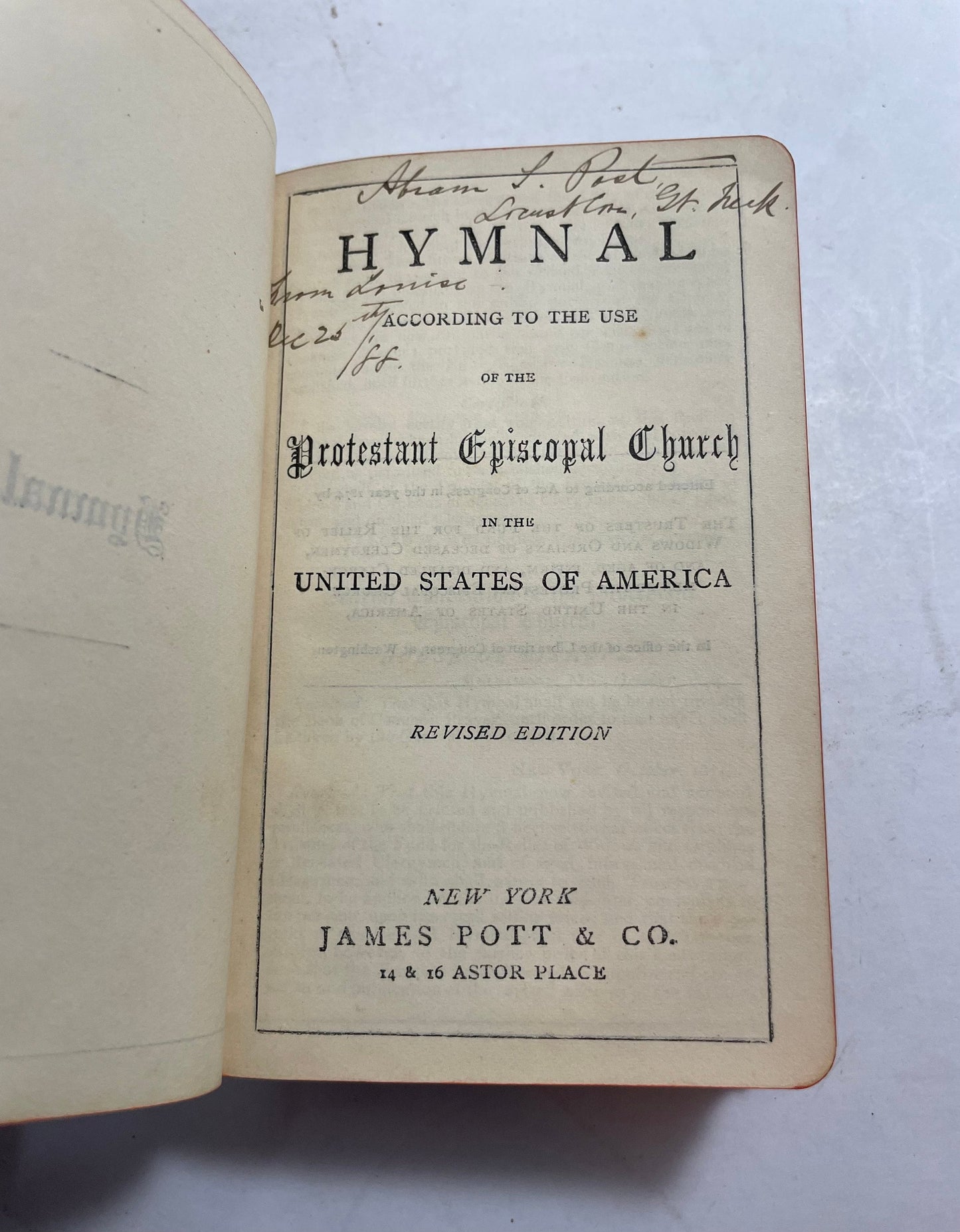 Hymnal According to the use of the Protestant Episcopal Church in the United States of America, Revised Edition, 1888 Edition, Religious