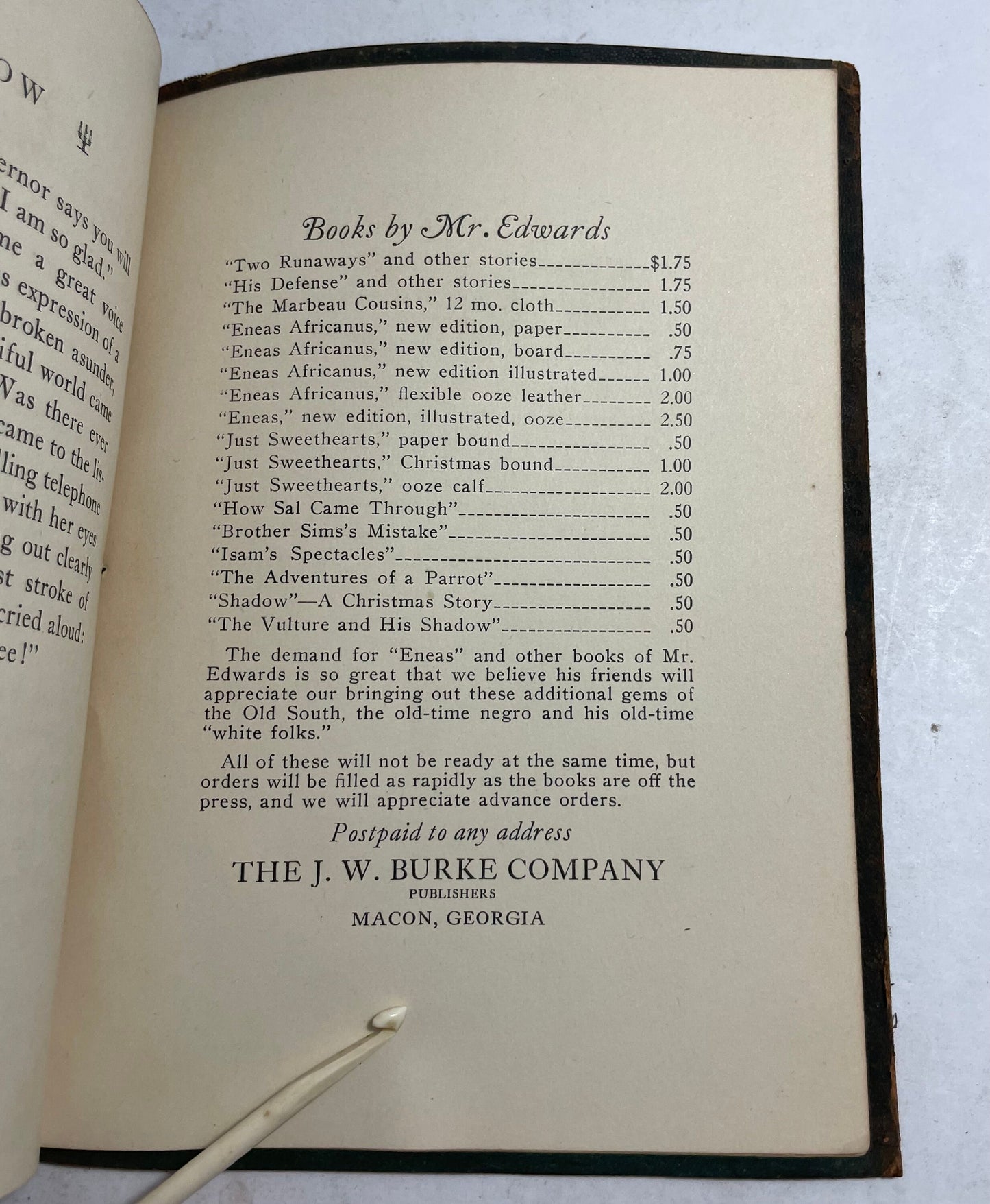Shadow A Christmas Story by Harry Stillwell Edwards, 1900's Classic, Antique Literature, Rare Edition, Gift for Book Lovers