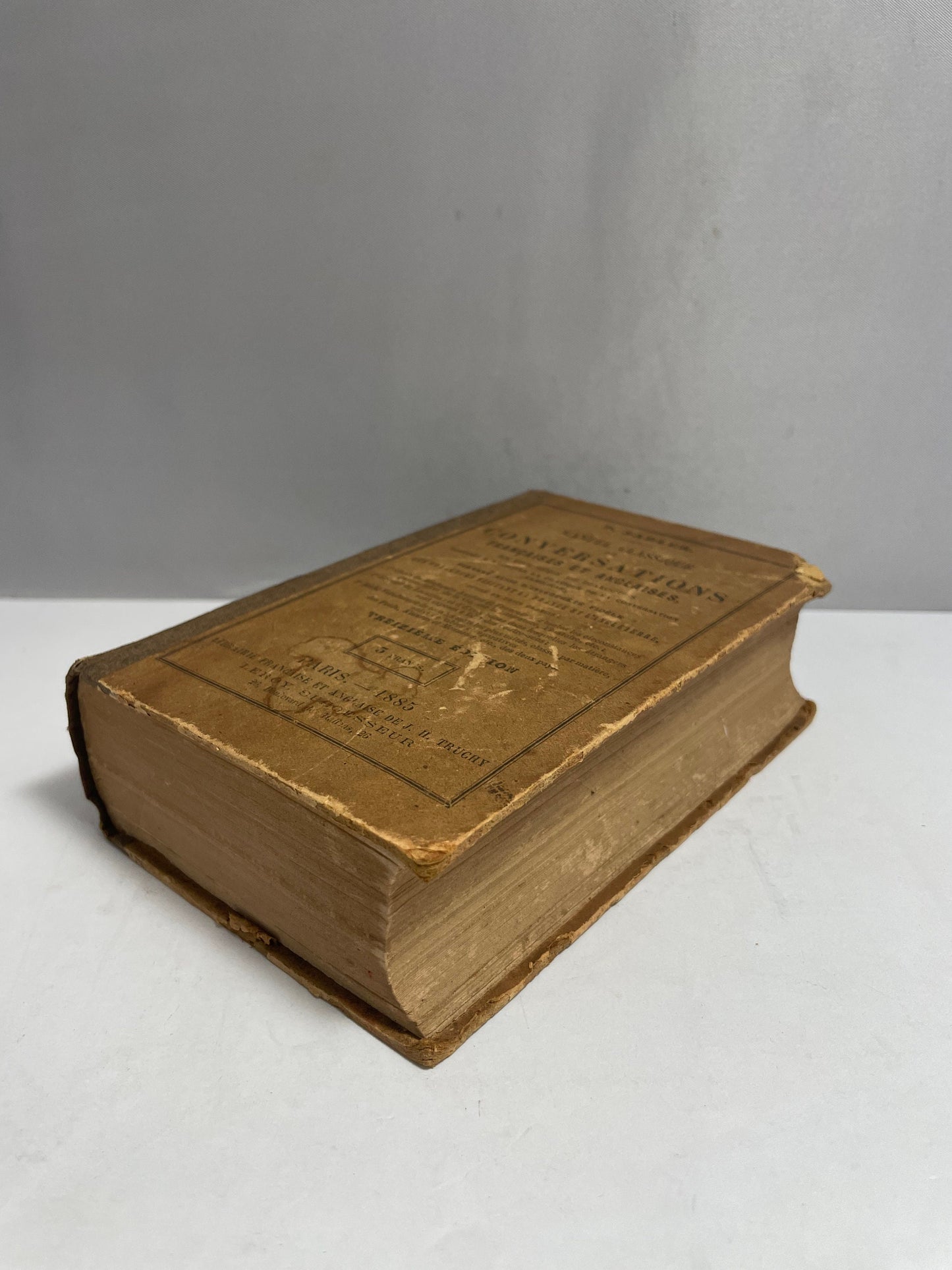P. Sadler. Manuel Classique de Conversations Françaises et Anglaises, Translation Book, Common Phrases Book, 1800's Manual Book