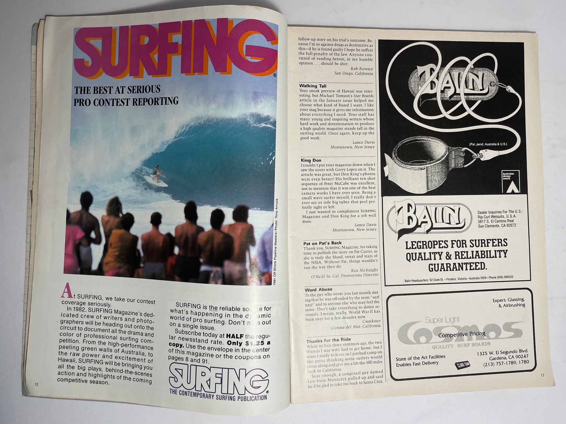 1982 May Surfing Magazine, Collectible Surf Magazine, Retro Advertisements, Surf Photography, Vintage Magazine