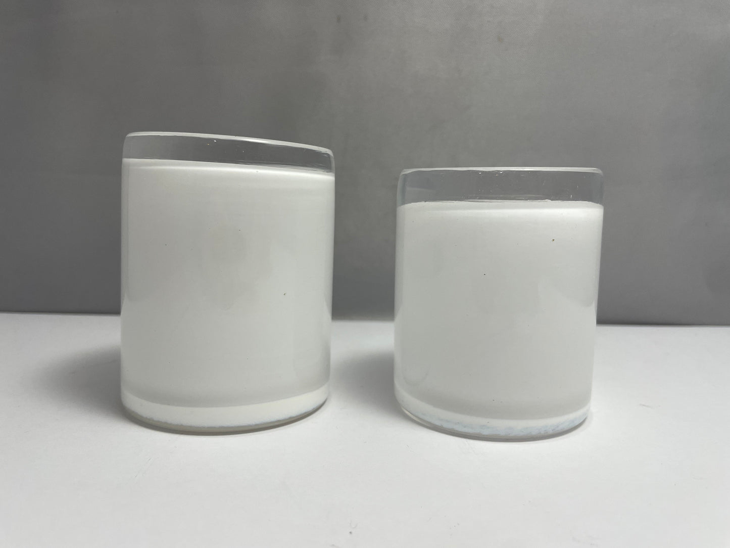 White Murano Glass Candle Holders