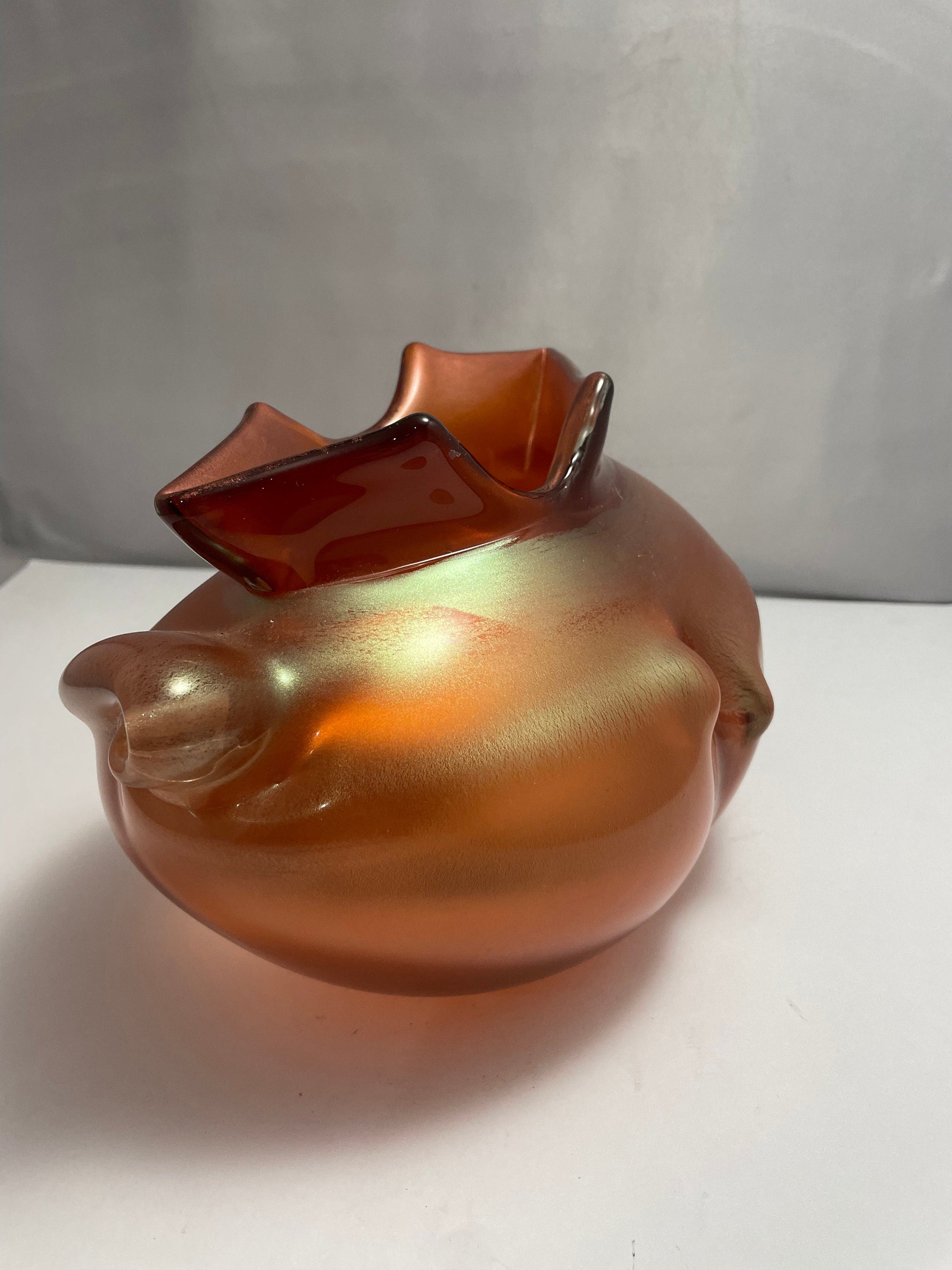 Vintage Burnt Orange Murano Bowl