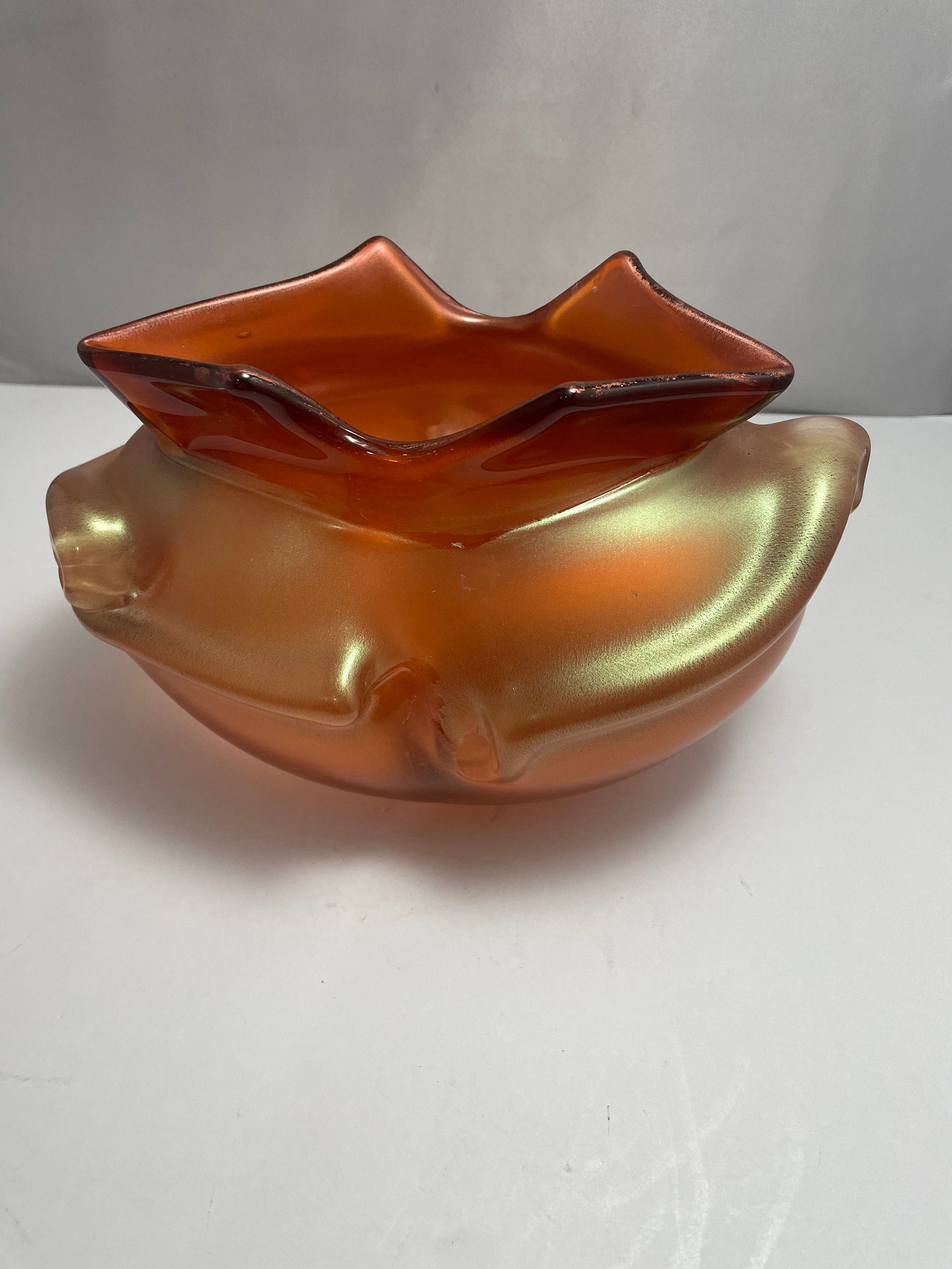 Vintage Burnt Orange Murano Bowl