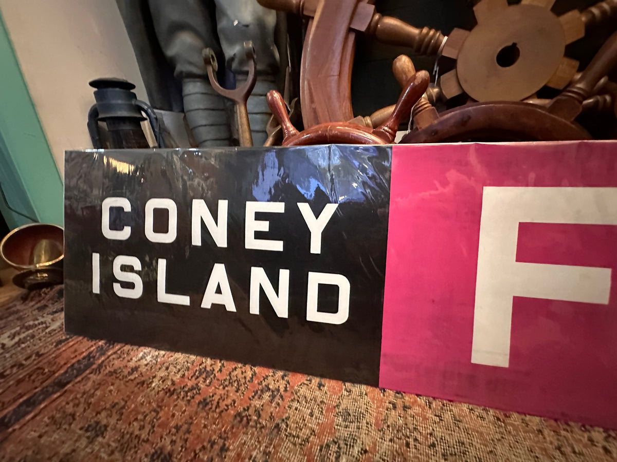 Vintage NYC Subway Sign Map - Coney Island to 179th Street F Line