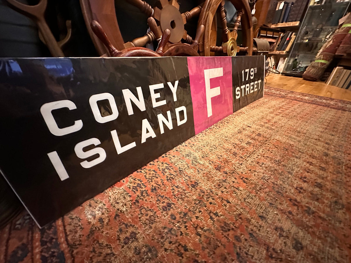 Vintage NYC Subway Sign Map - Coney Island to 179th Street F Line