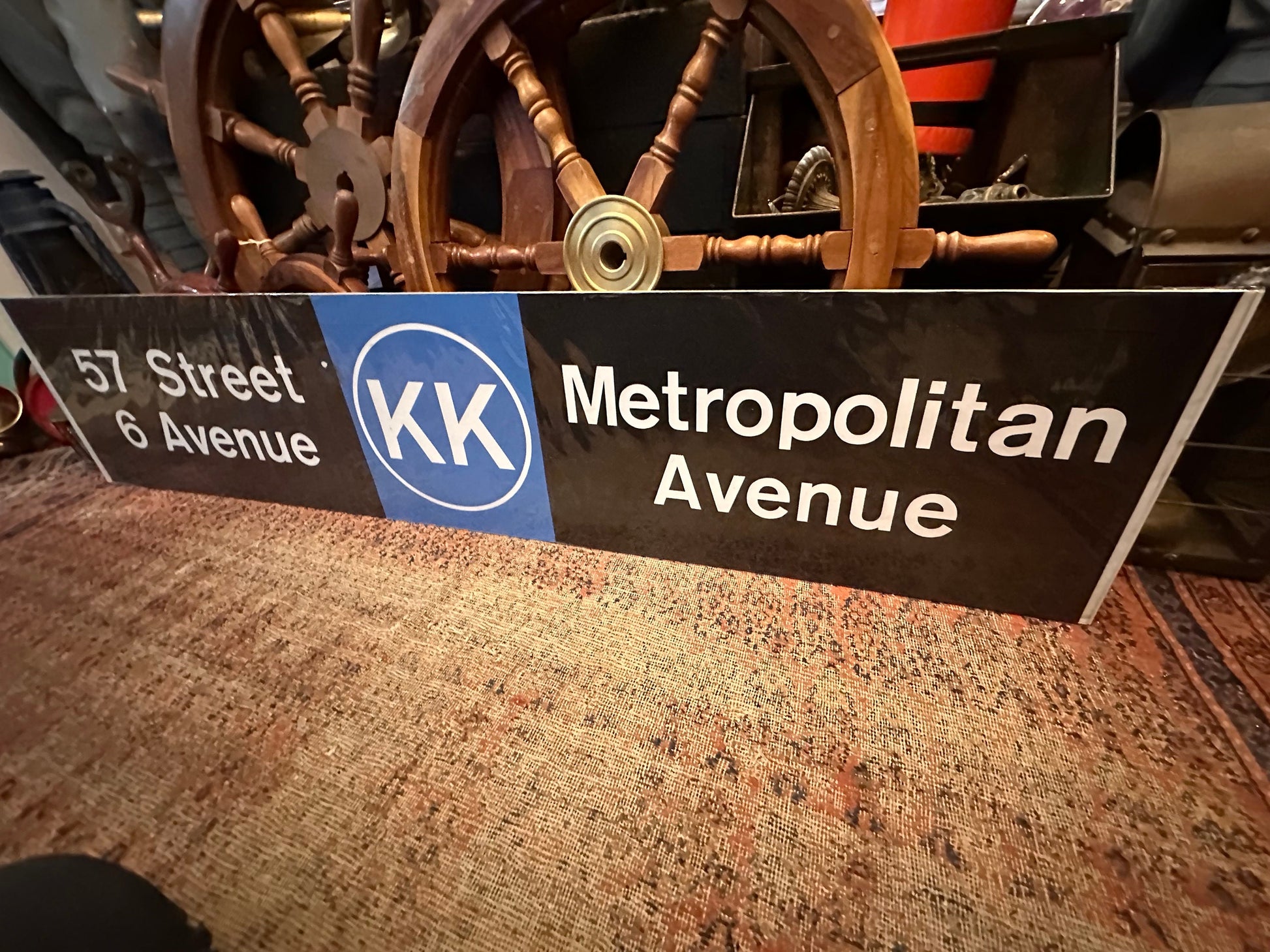 Vintage Destination NYC Subway Sign - 57th Street 6th Avenue to Metropolitan Avenue KK line