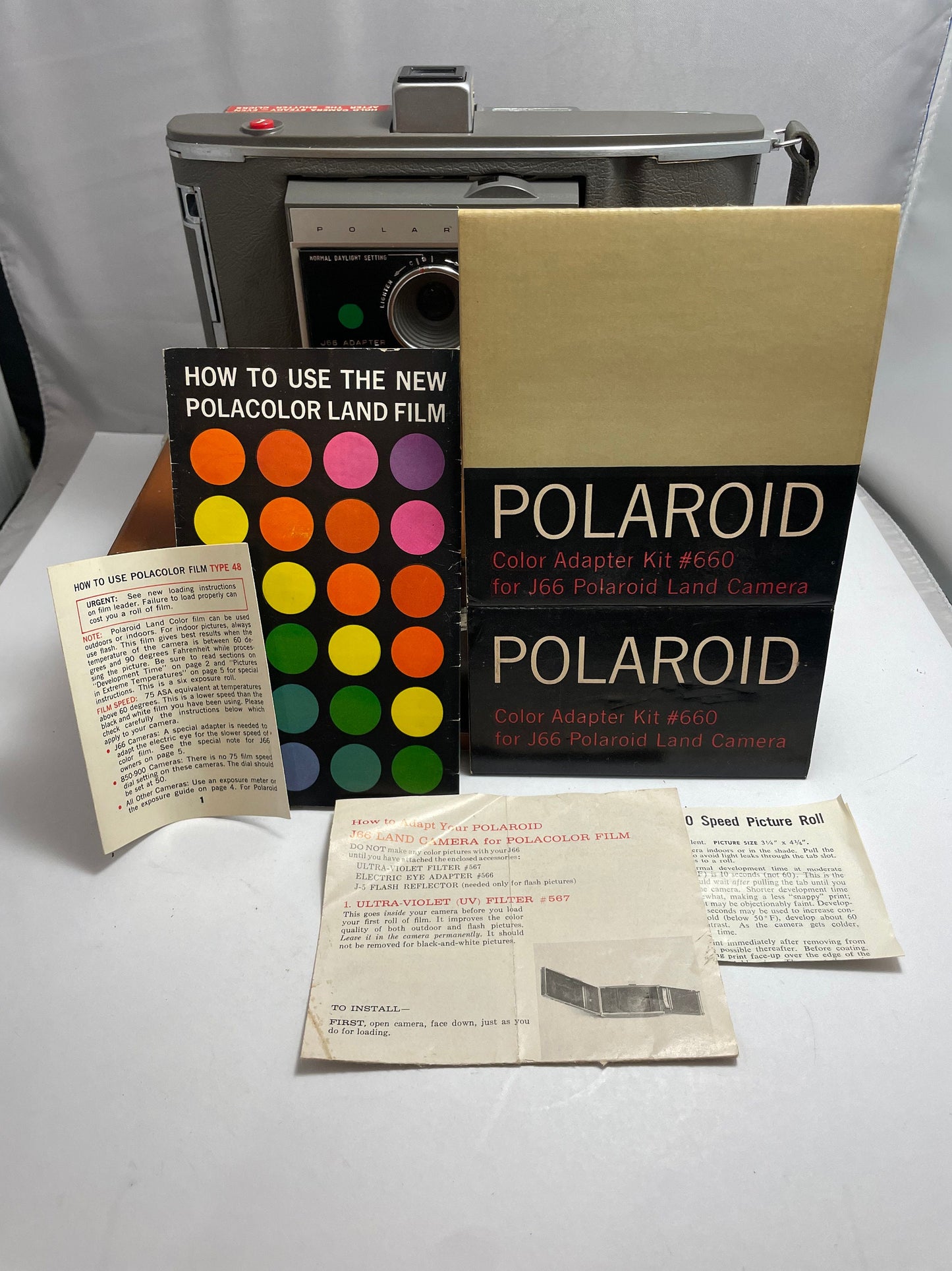 Polaroid Land Camera J66 with Original Case and Manual
