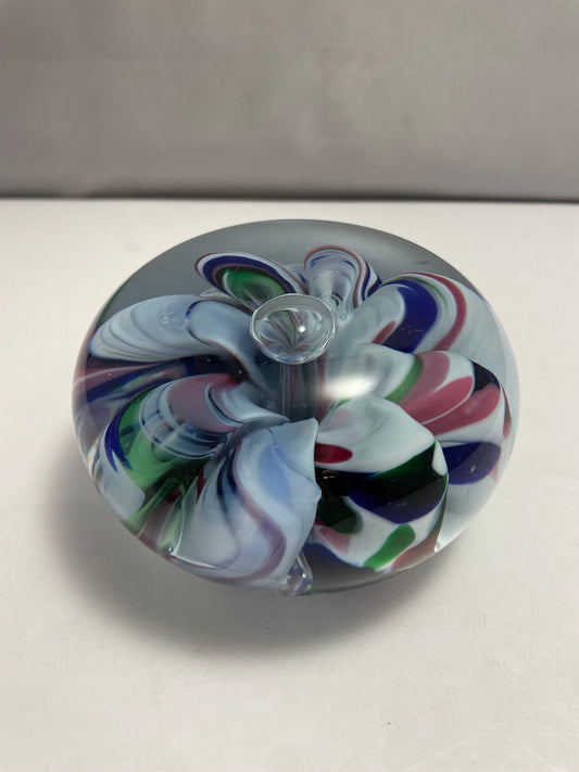 Vintage St Clair Multicolored Paperweight - collectible glass