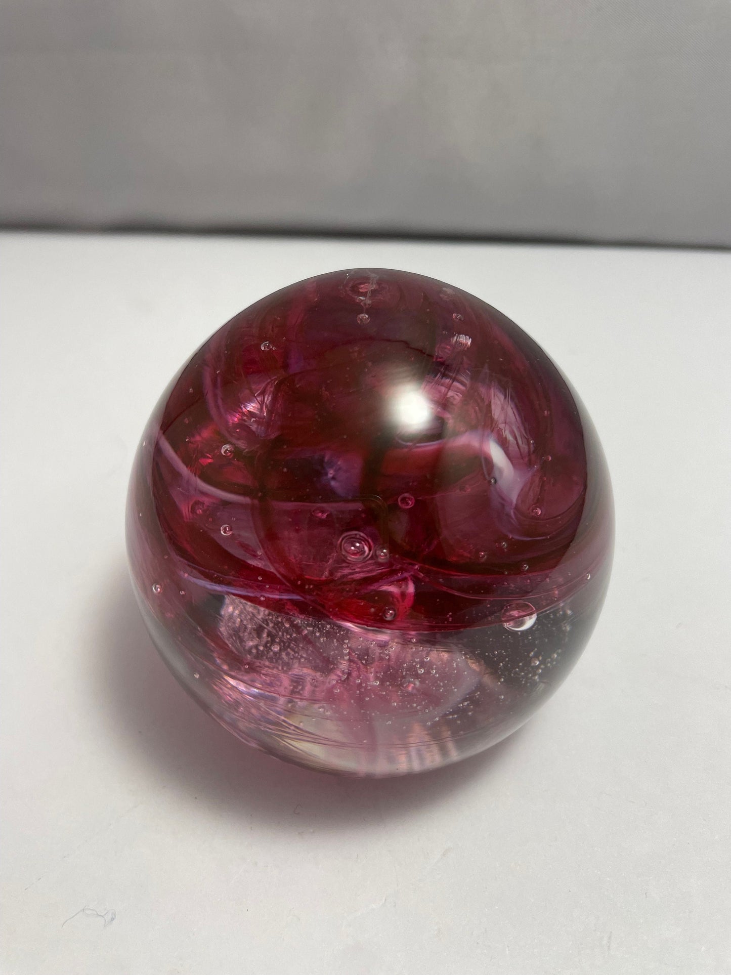 Vintage 1996 Free State Signed Purple Swirl Paperweight