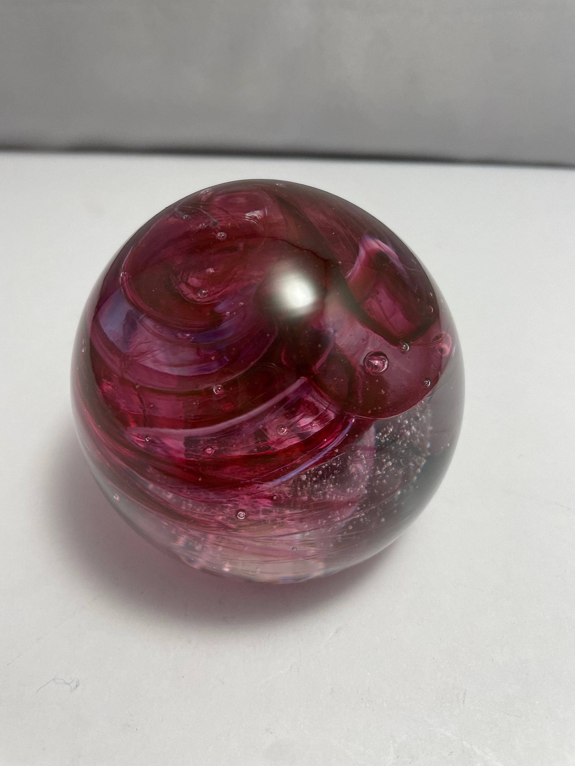 Vintage 1996 Free State Signed Purple Swirl Paperweight