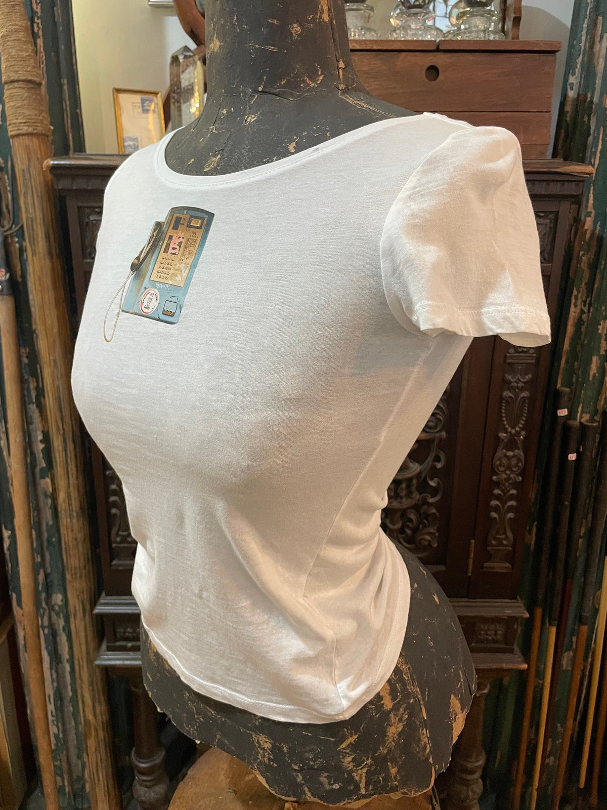 Collect T-Shirt with Pay Phone Graphic