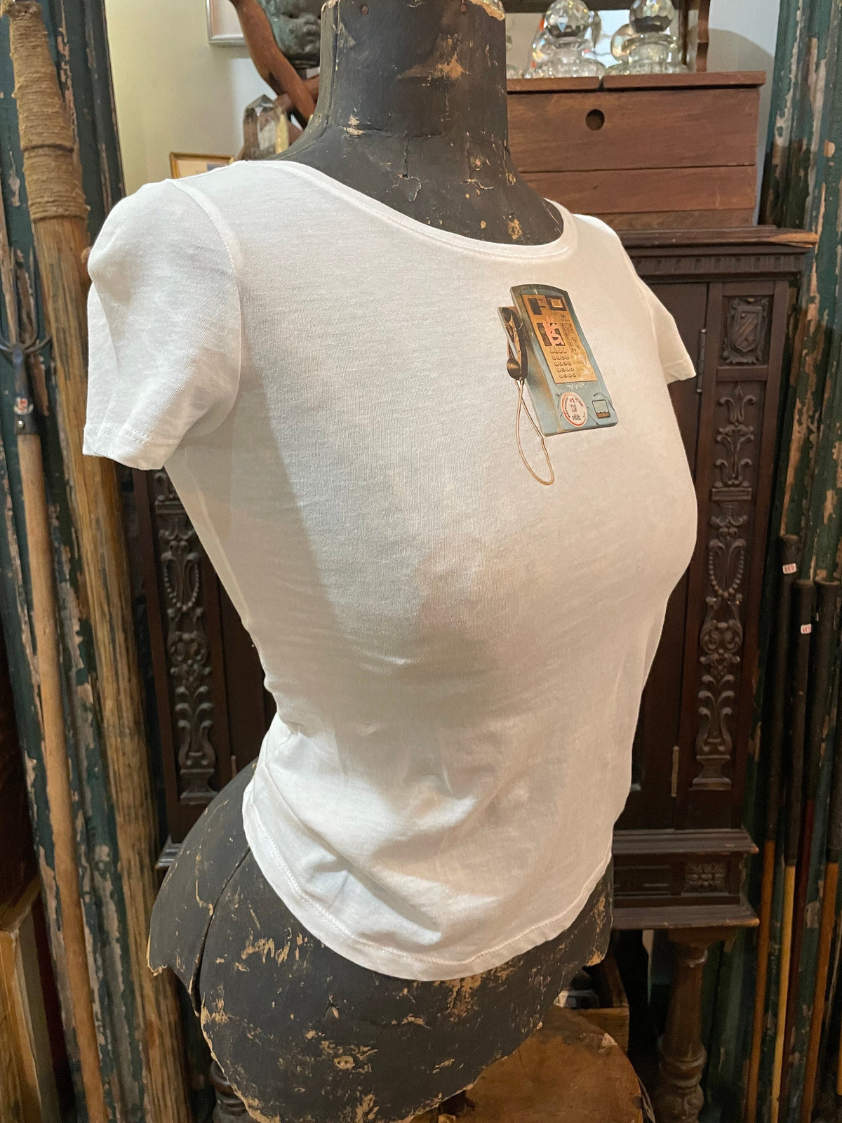 Collect T-Shirt with Pay Phone Graphic
