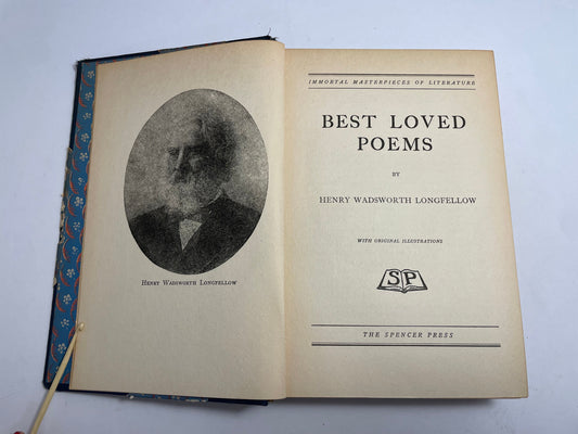 Immortal Masterpieces of Literature, Best Loved Poems of Longfellow, Antique Poetry Book, Literary Classic, Vintage Literature