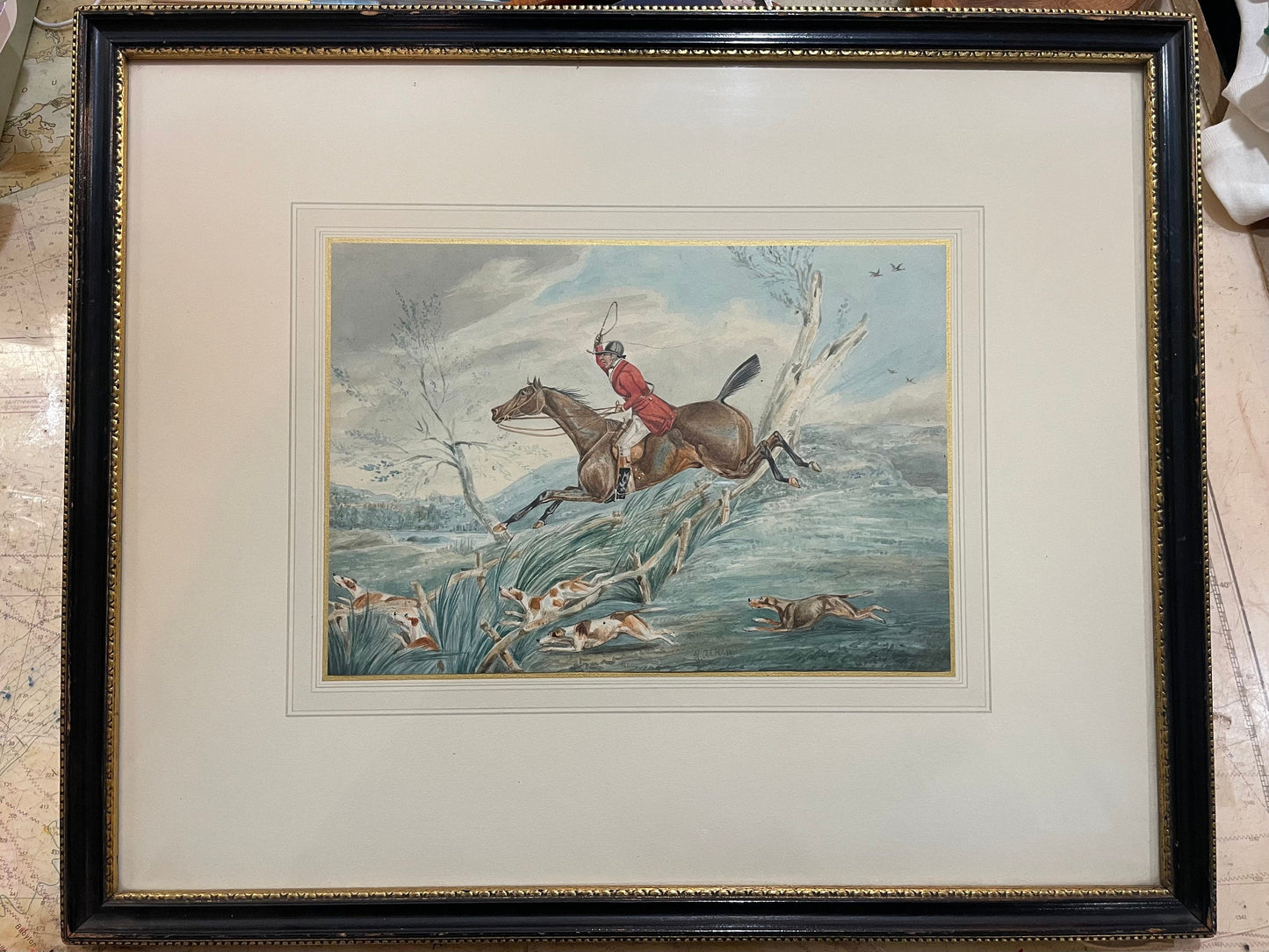 The Hunt By Henry Gordon Alken British 1785-1850, Watercolor Painting, Samuel Alken Junior, Sporting Artwork, Antique Painting